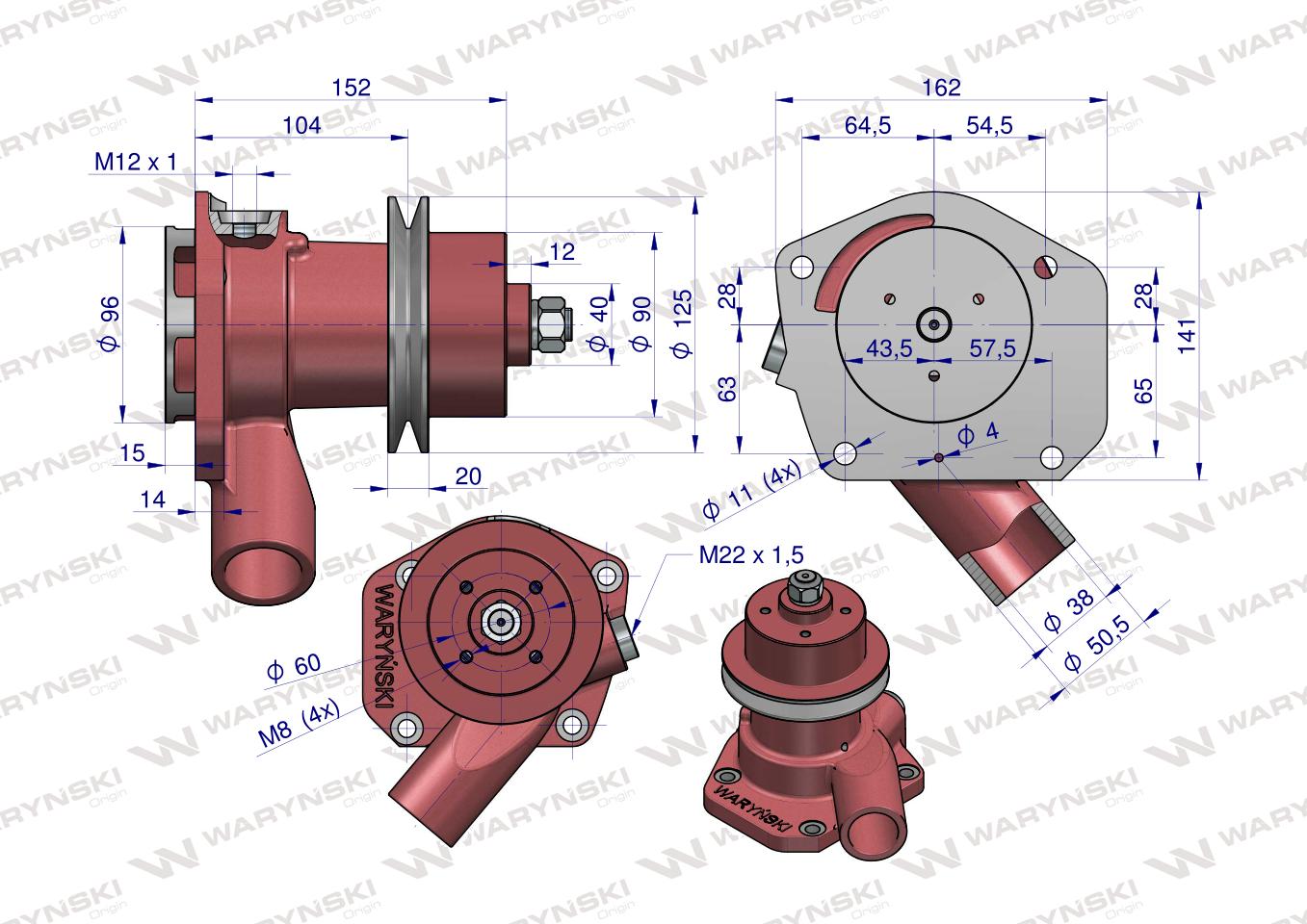 Pompa wody Wysoka I pasek C-385 WARYŃSKI