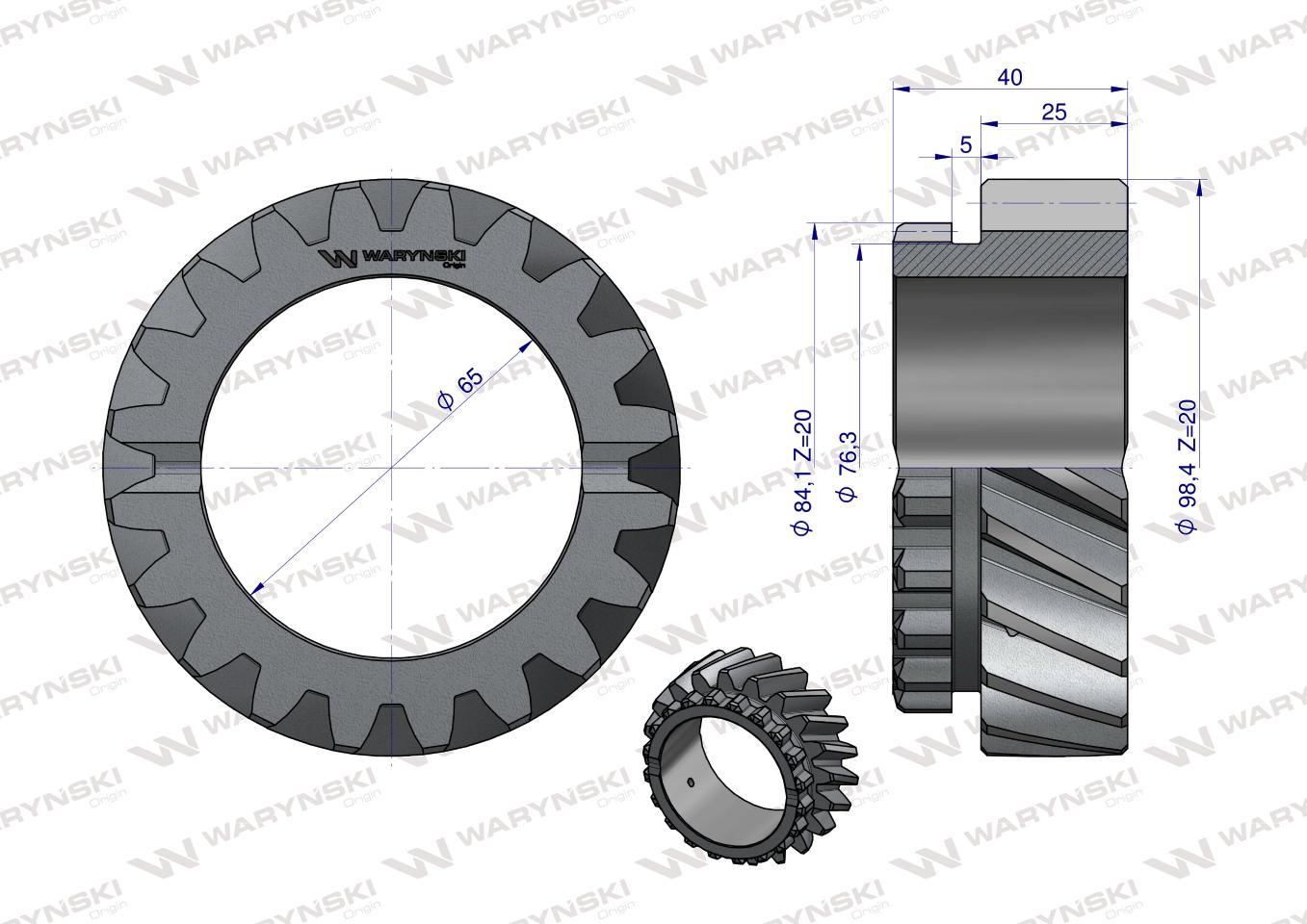 Koło napędzane IV biegu 87123003 WARYŃSKI