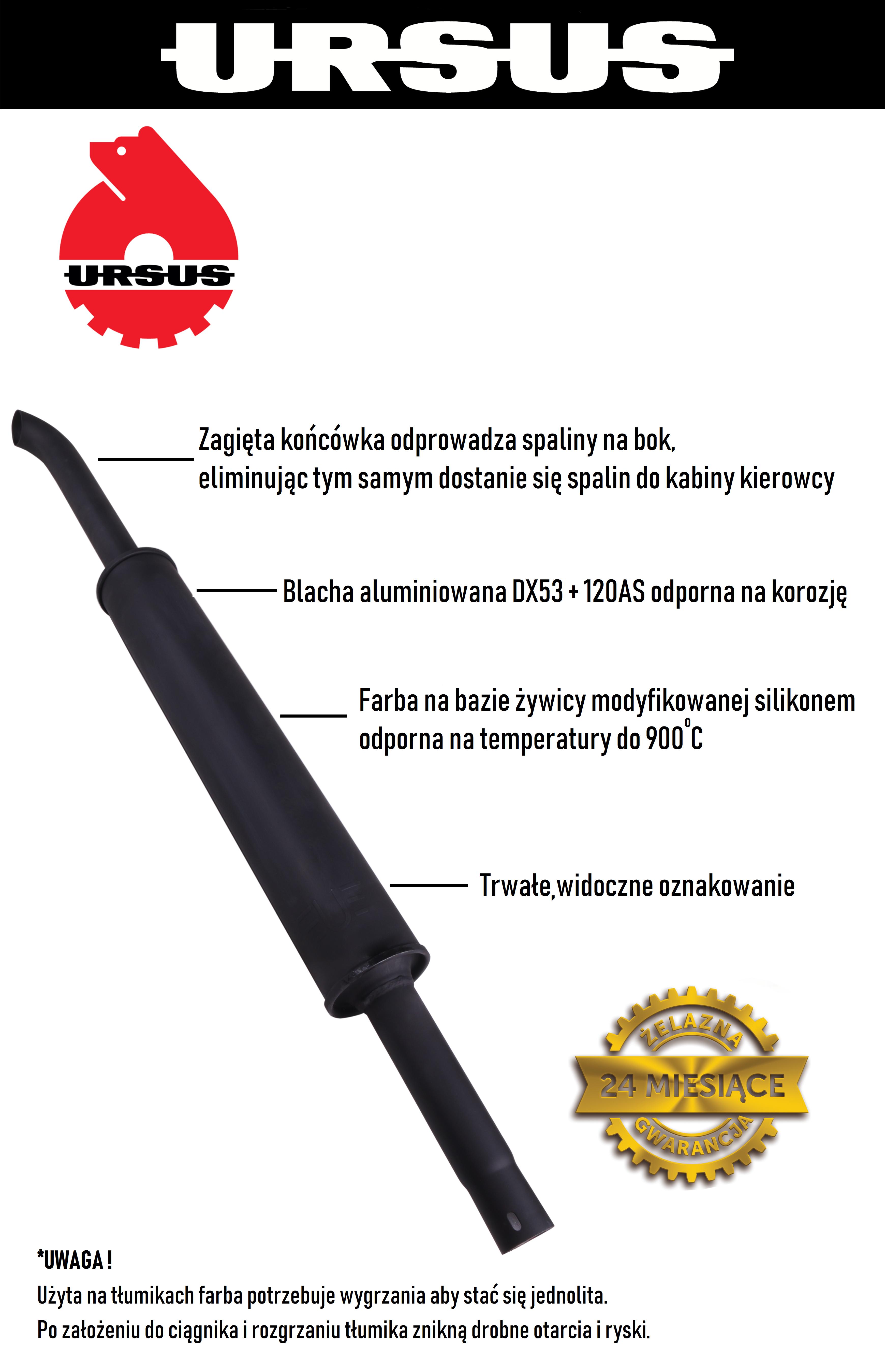 Tłumik TURBO 1676mm 9.8kg C-385 ORYGINAŁ URSUS