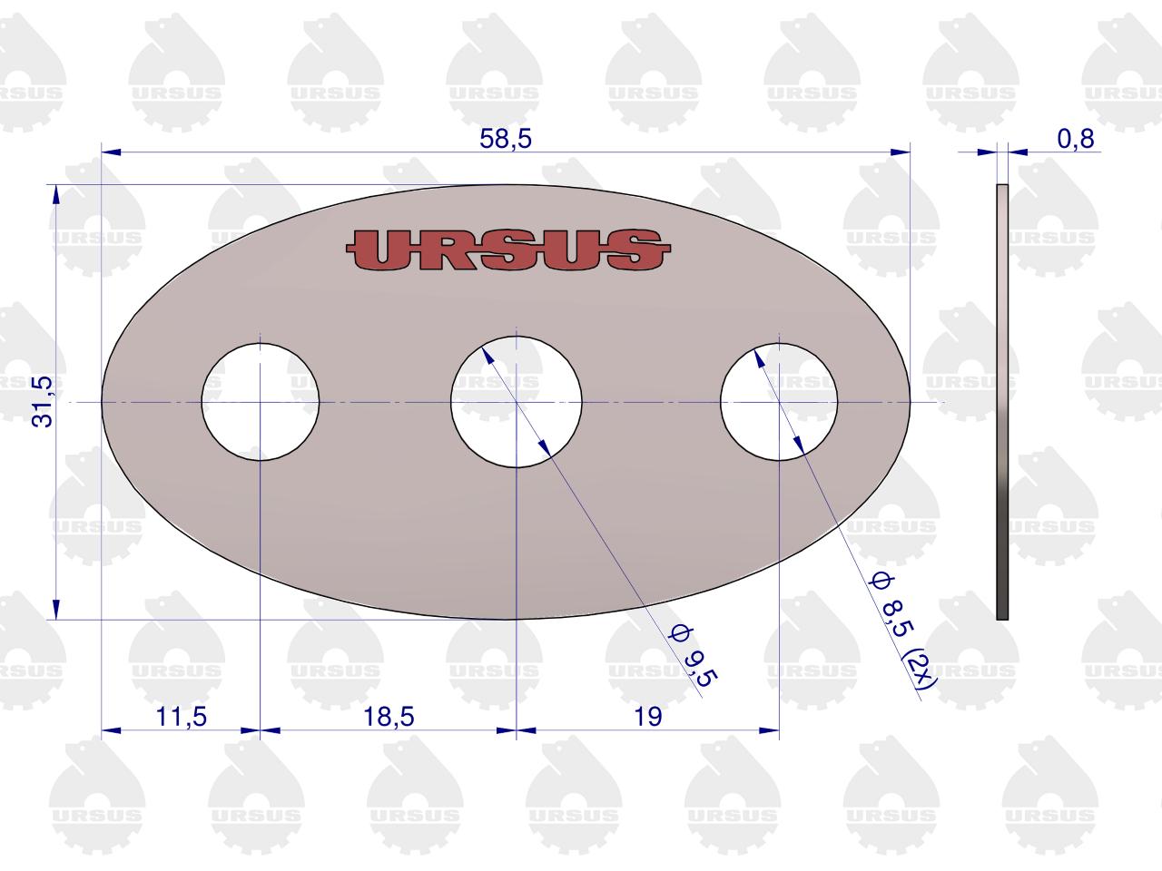 Uszczelka przewodu olejowego turbosprężarki krążelit 0.8mm C-385 ( sprzedawane po 10 ) ORYGINAŁ URSUS