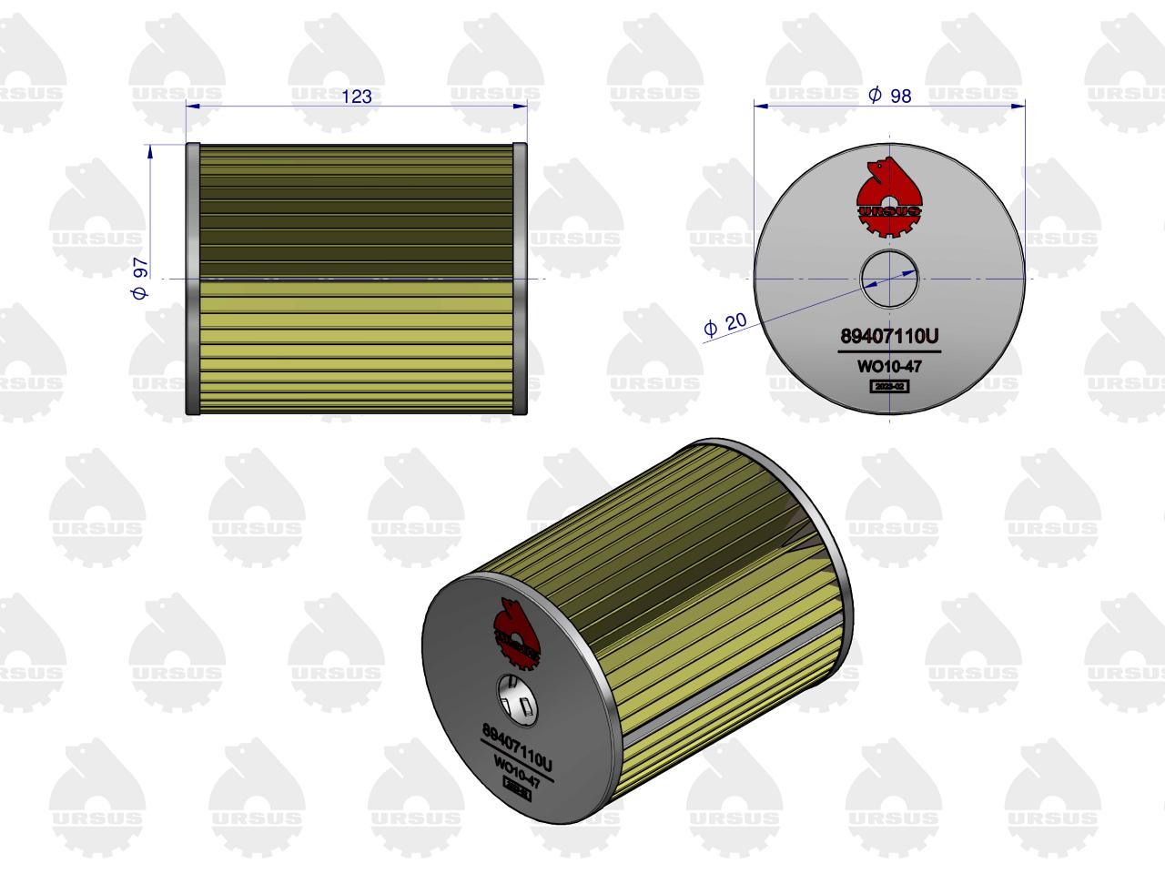Wkład filtra oleju WO10-47 C-385 ORYGINAŁ URSUS
