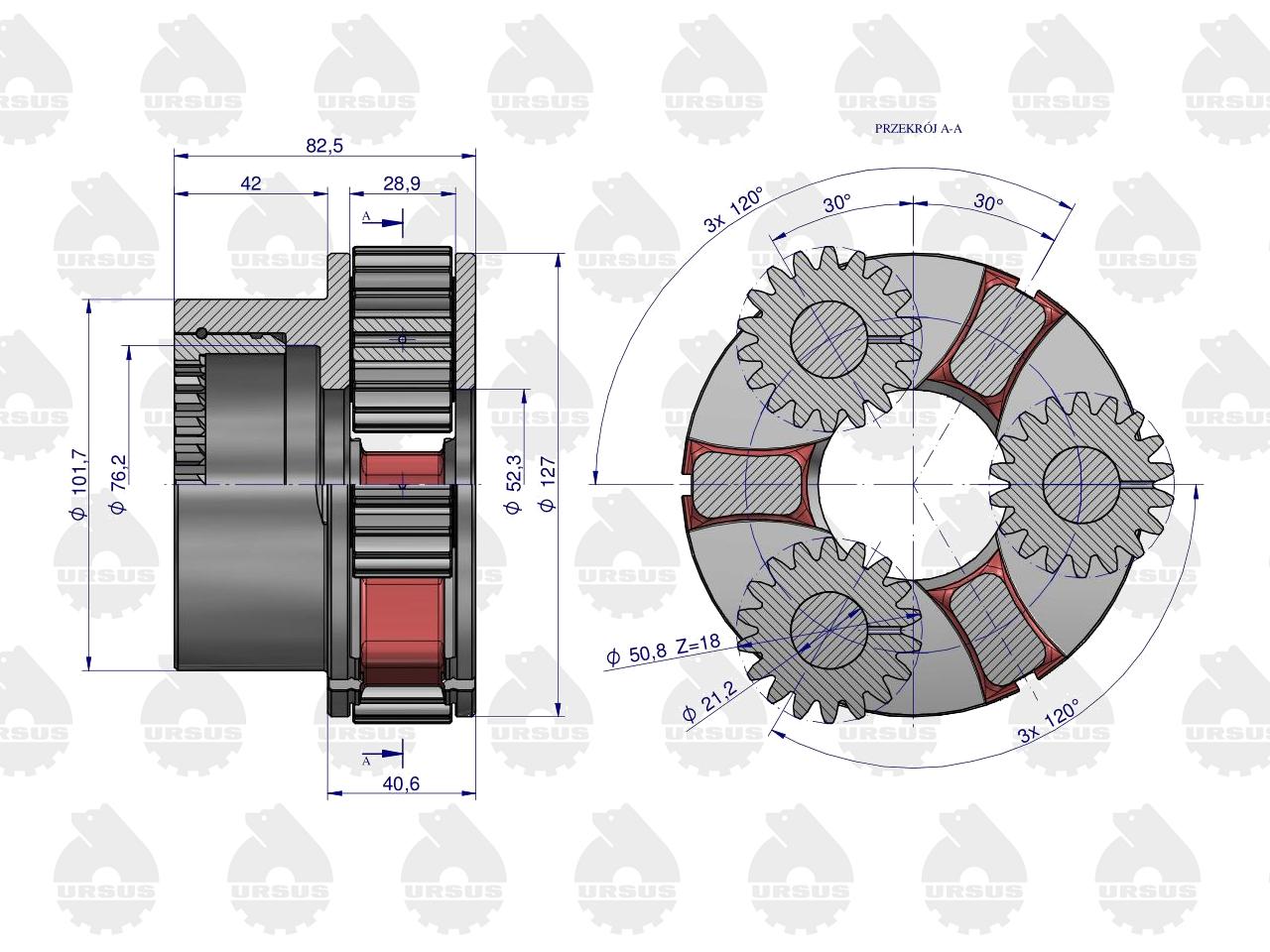 Kosz satelit reduktora 899711M91. 3130081K91 kpl. MF3 ORYGINAŁ URSUS