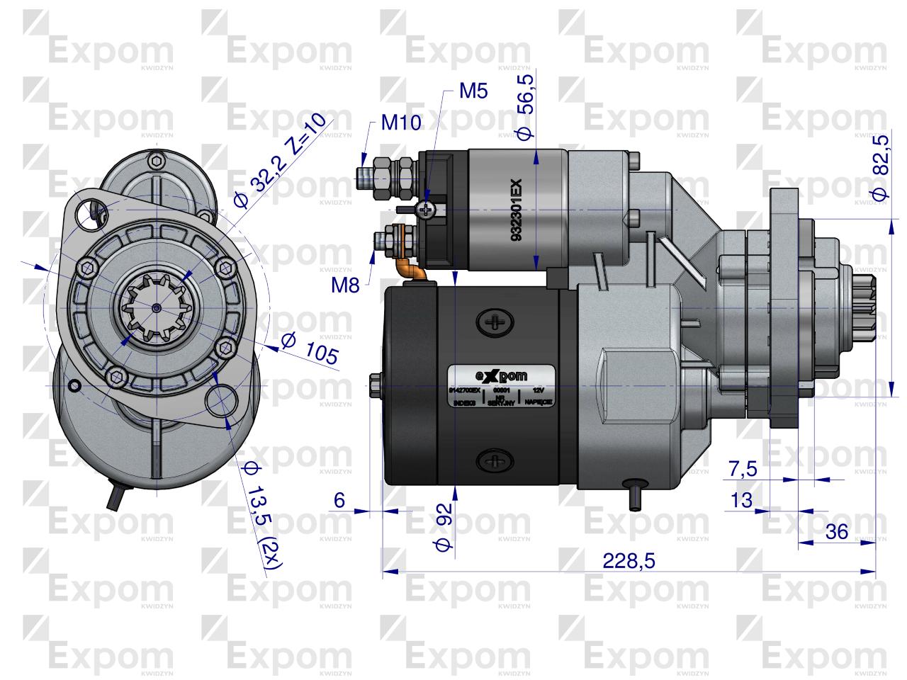 Rozrusznik z reduktorem typu Magneton John Deere 9142700 Blue Line EXPOM KWIDZYN