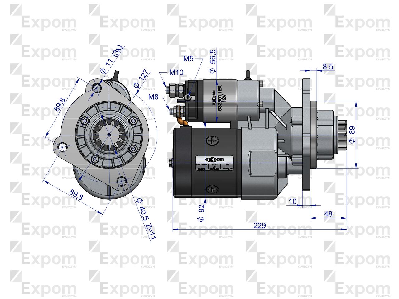 Rozrusznik z reduktorem typu Magneton C-330/C-360/Zetor 9142722 Blue Line EXPOM KWIDZYN eu