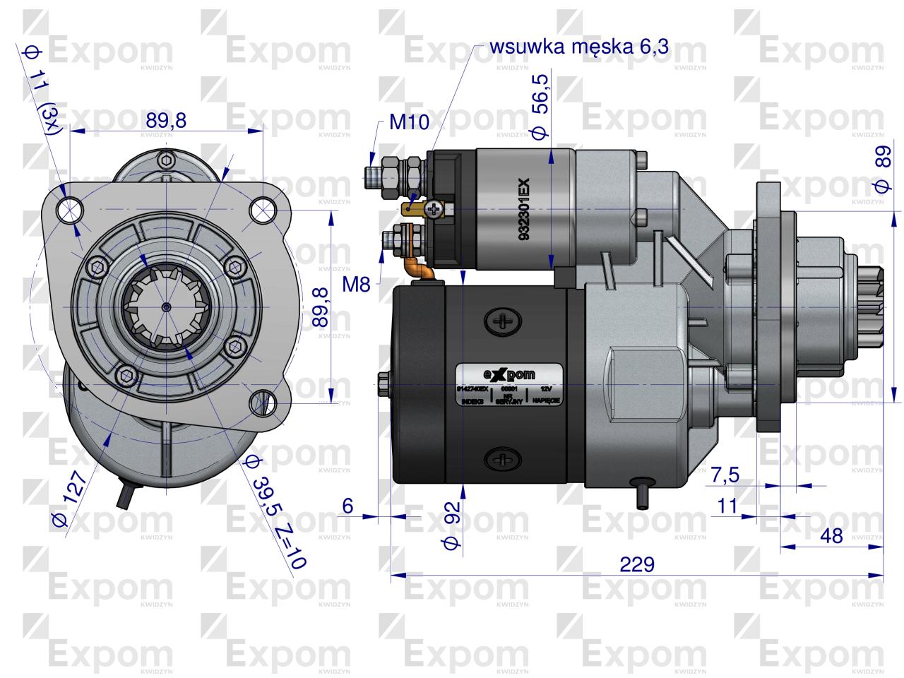 Rozrusznik z reduktorem typu Magneton  9142740 John Deere Blue Line EXPOM KWIDZYN