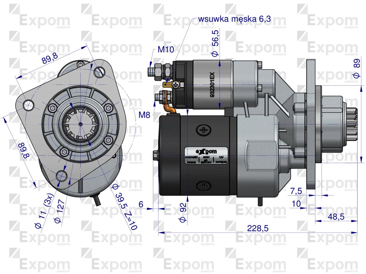 Rozrusznik z reduktorem typu Magneton 9142745 John Deere  Blue Line EXPOM KWIDZYN