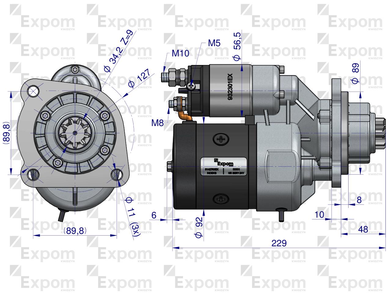 Rozrusznik z reduktorem typu Magneton 9142763 Proxima Forterra Blue Line EXPOM KWIDZYN eu