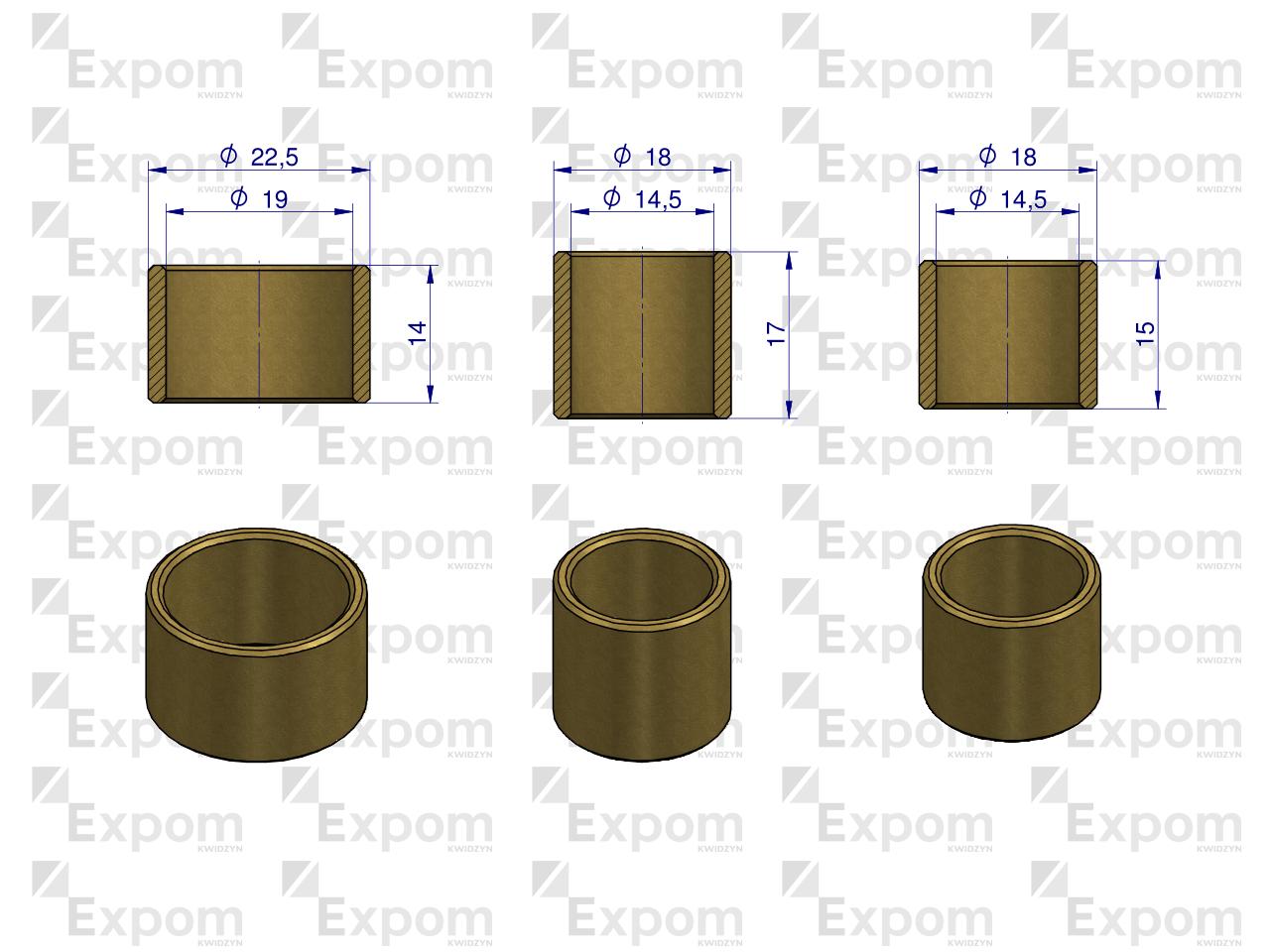 Komplet tulejek rozrusznika Zetor 3-szt EXPOM KWIDZYN eu 