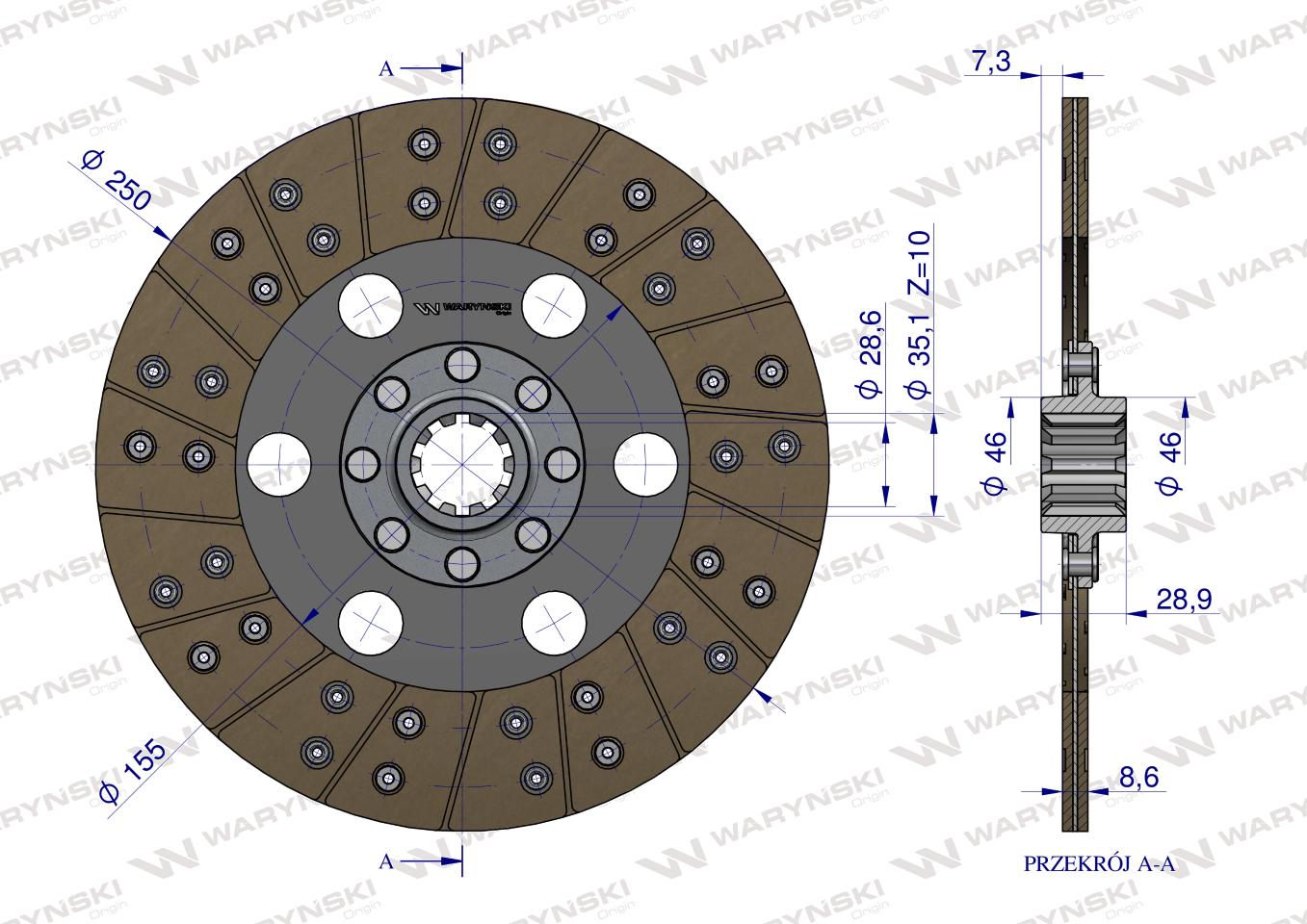 Tarcza sprzęgła John Deere AH12305 WARYŃSKI