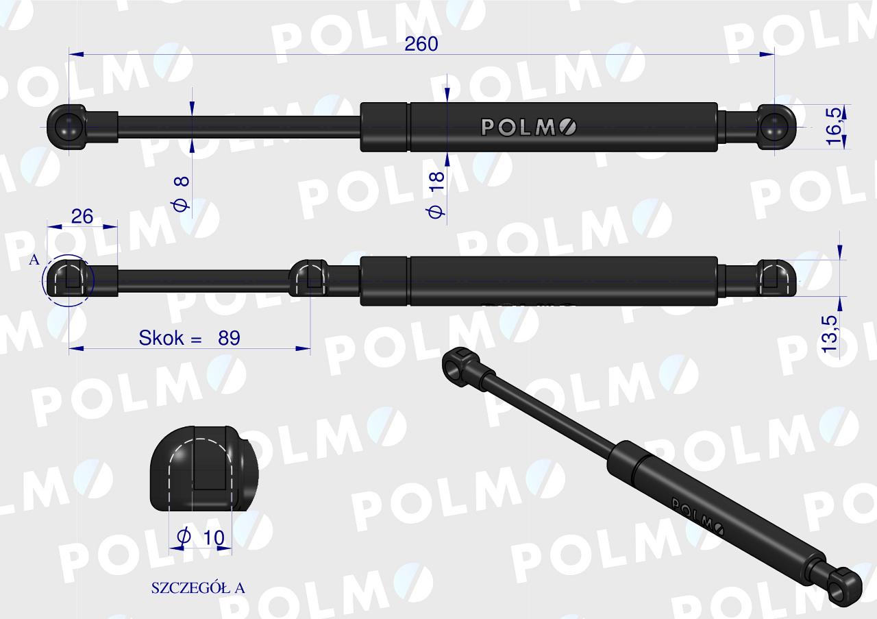 Siłownik drzwi John Deere AL78435 POLMO