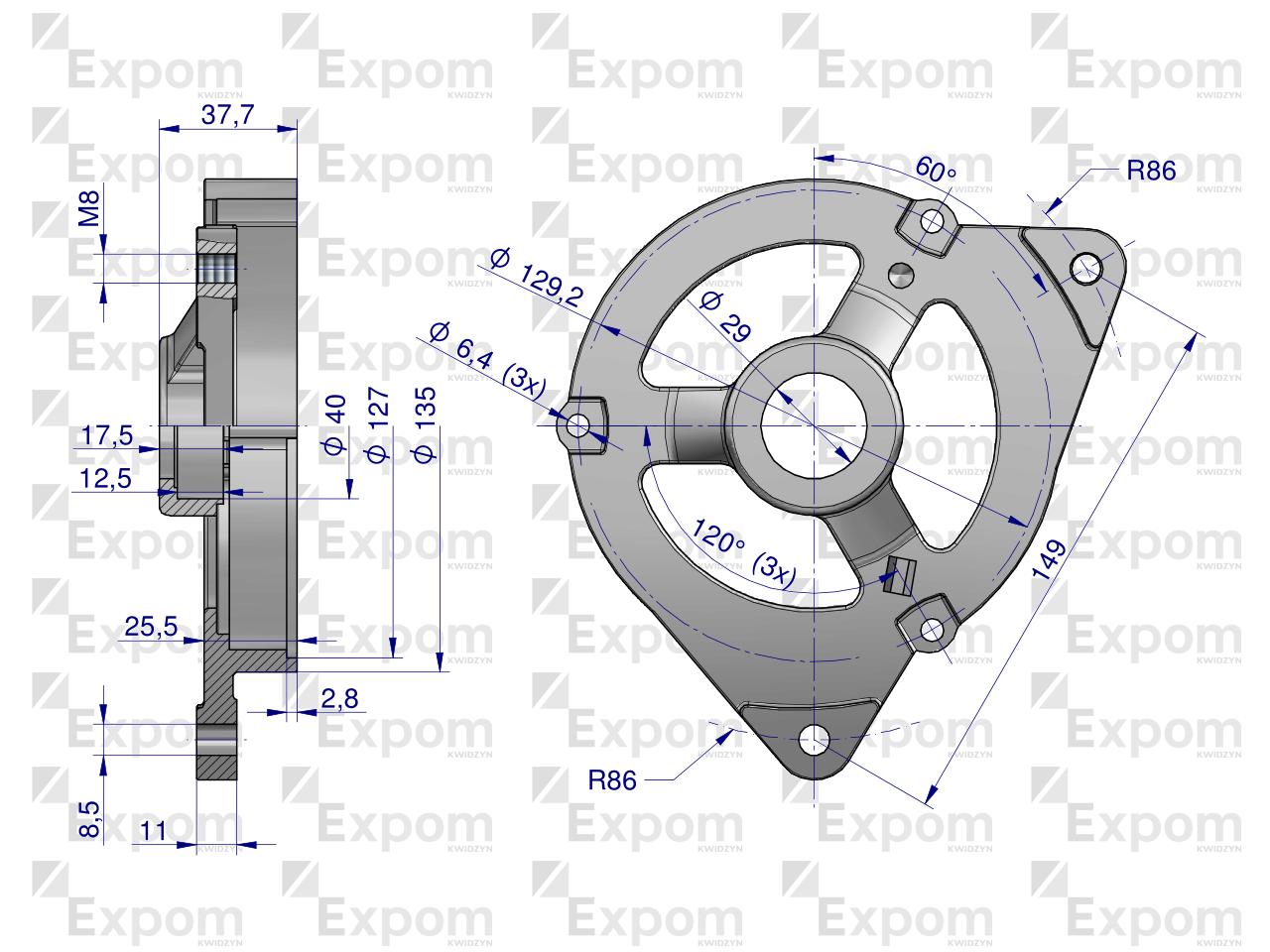 Pokrywa przednia alternatora AX230000 C-330 Nowy Typ EXPOM KWIDZYN eu 