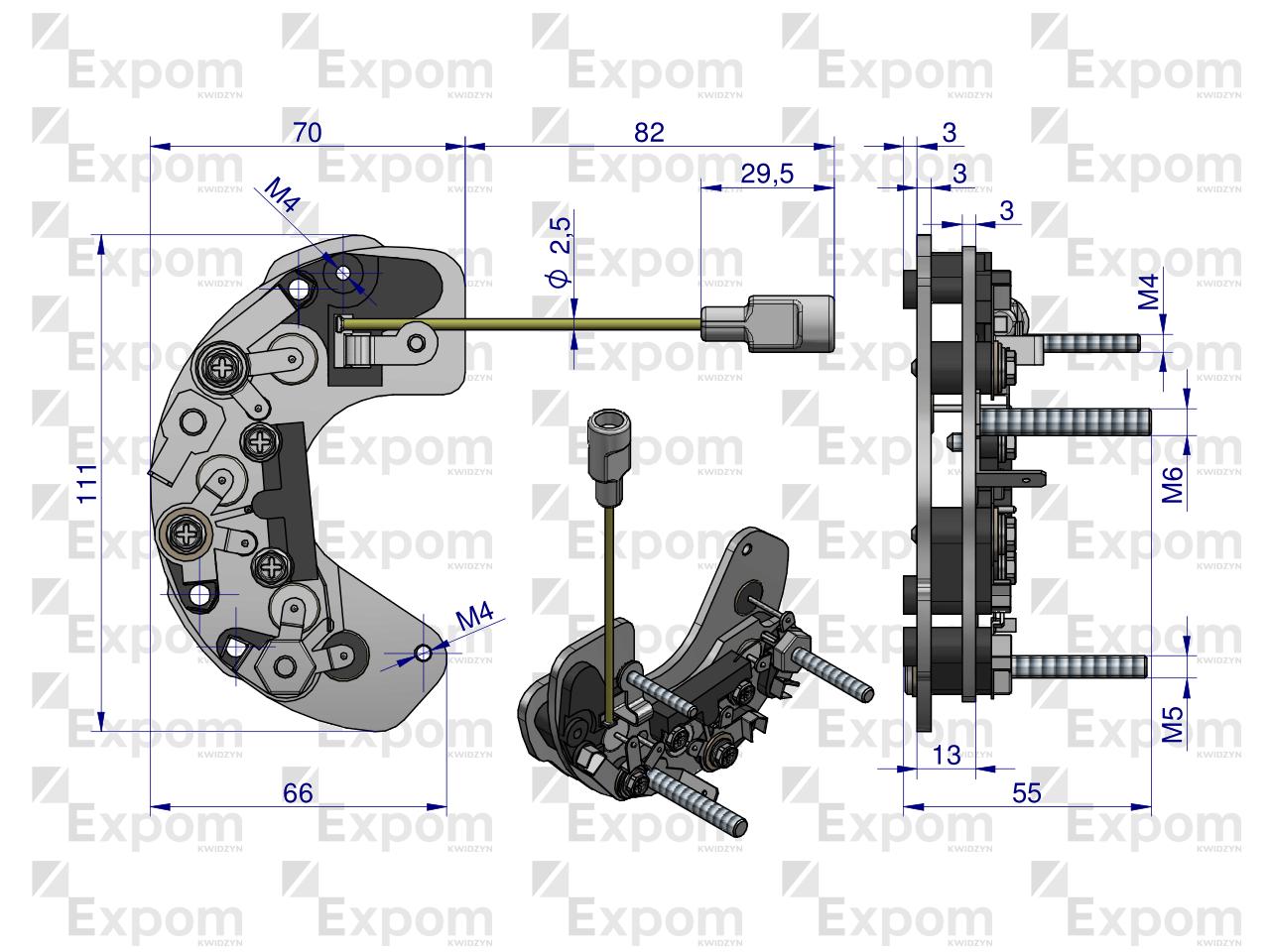 Prostownik diody alternatora AX230000, EX260000 AX260000EX C-330 C-360 Nowy Typ EXPOM KWIDZYN eu 