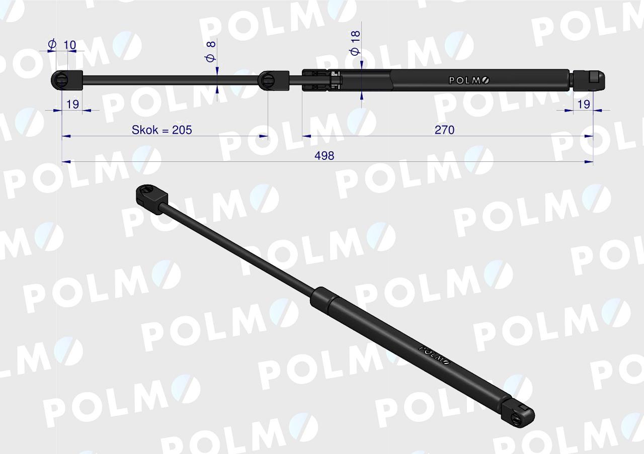 Siłownik drzwi L max. 500mm CA516716P FENDT POLMO