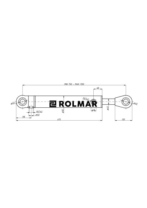 Cylinder hydrauliczny, siłownik ładowacza wysięgnika II CJ2F-80/45/400DG Troll