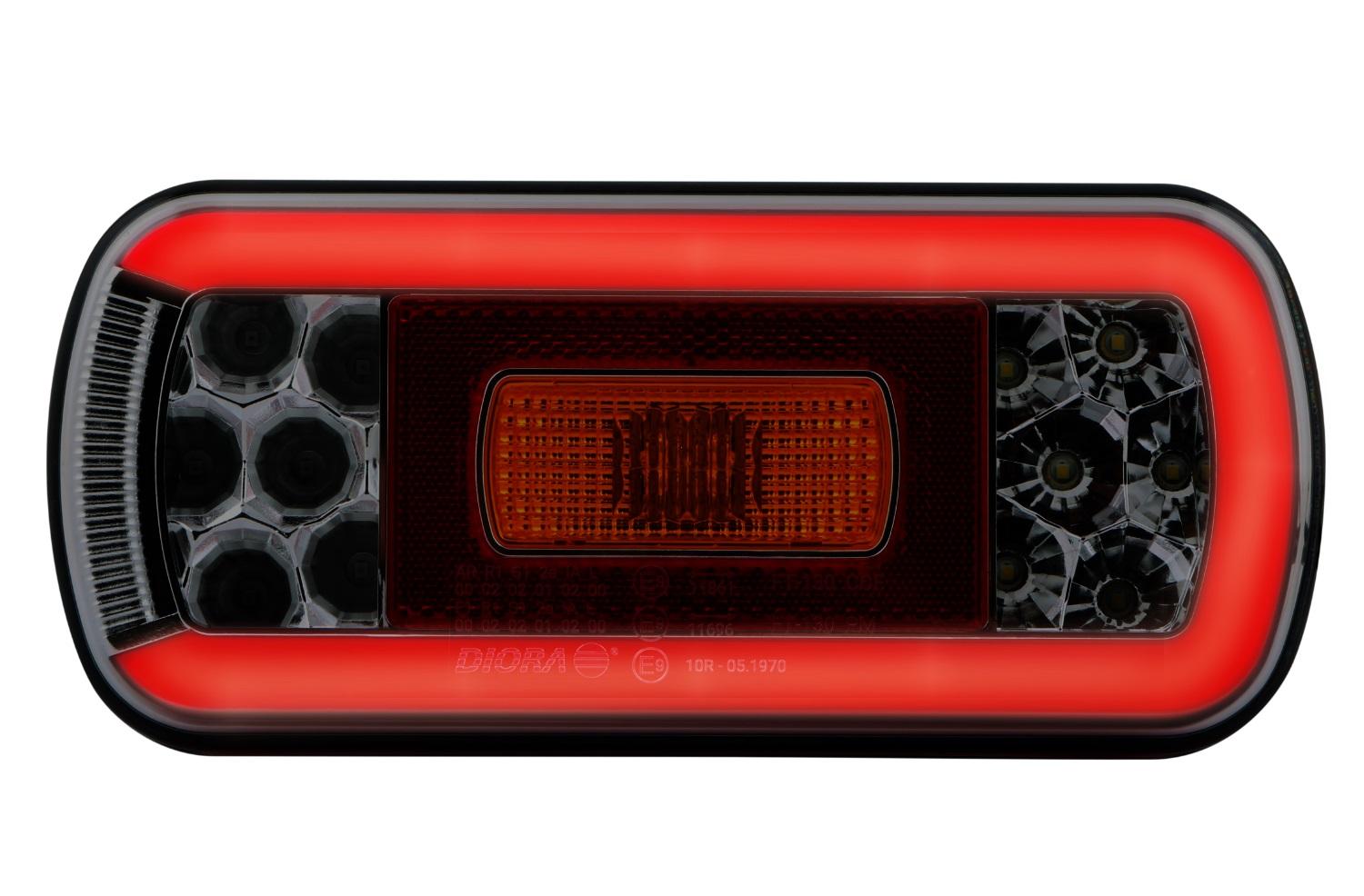 Lampa tylna zespolona prostokątna 6-funkcyjna ze światłem cofania DIO004 LED DIORA