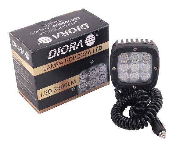 Lampa robocza aluminiowa 9-diodowa 2800Lm mocowanie magnes DIO008 LED DIORA