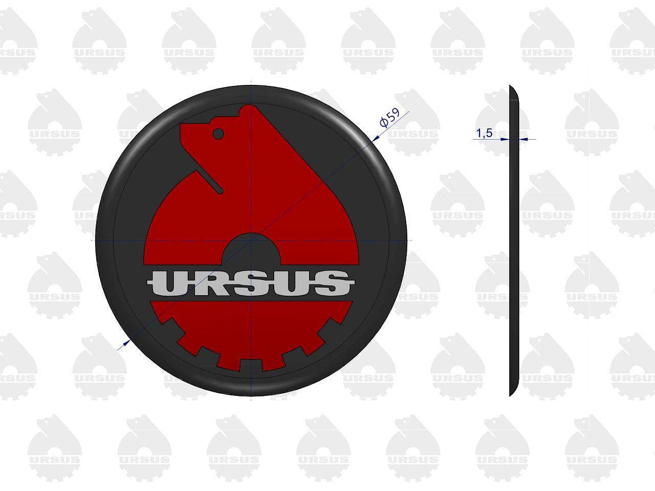 Emblemat, naklejka wypukła 3D-w1 ORYGINAŁ URSUS ( sprzedawane po 5 )