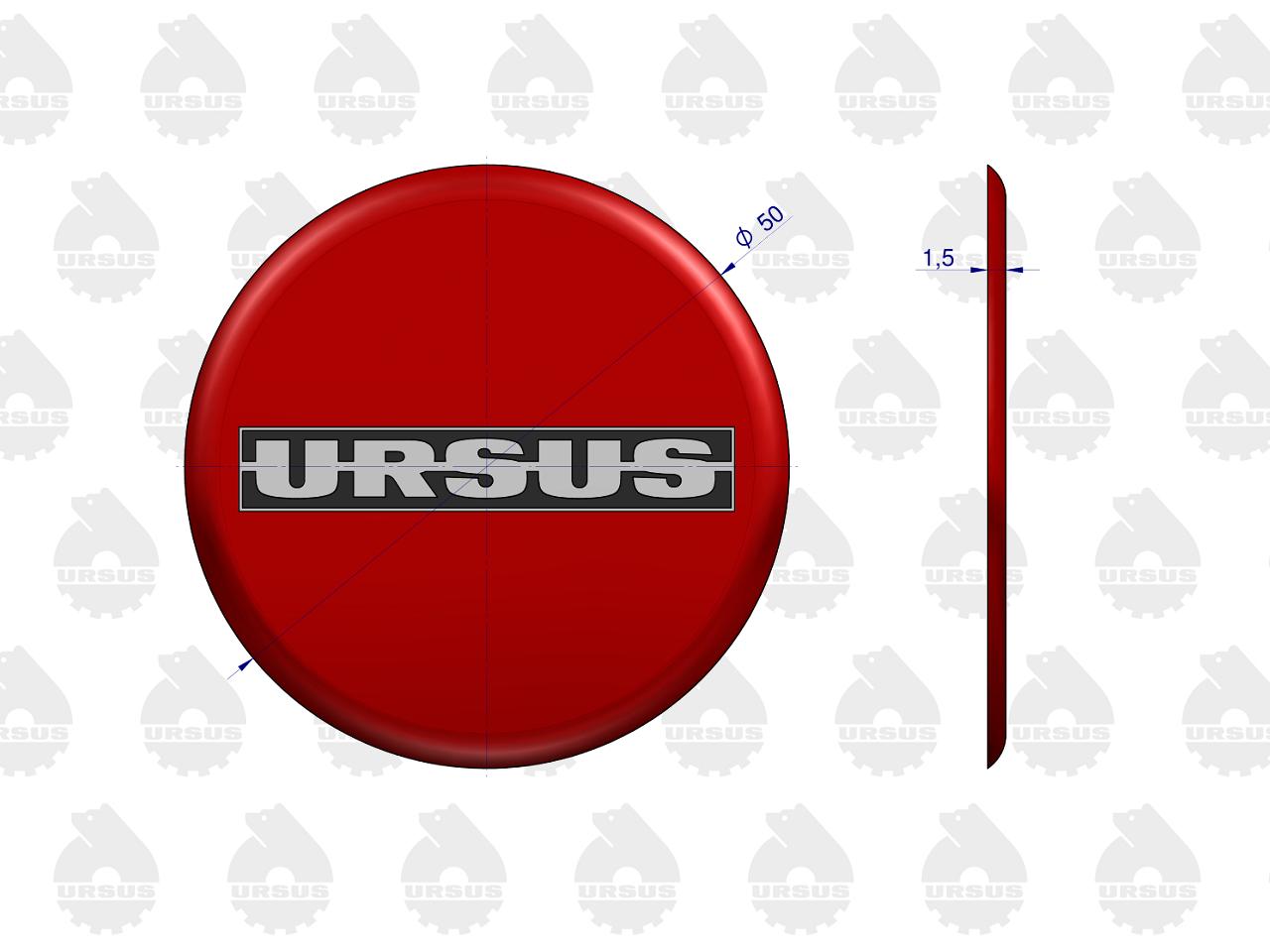 Emblemat. naklejka wypukła 3D-w2 ORYGINAŁ URSUS ( sprzedawane po 5 )