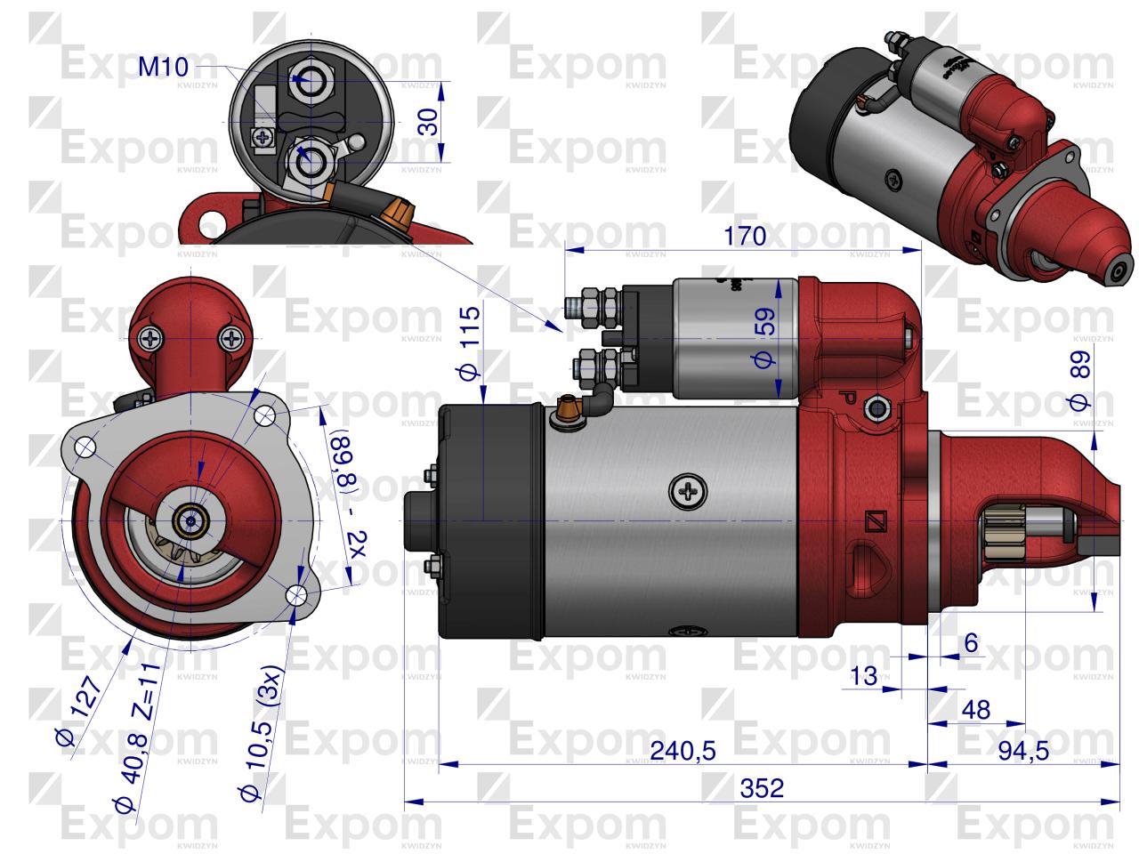 Rozrusznik R10C 24V 4.8kW STAR S200/S244/S266 EXPOM KWIDZYN eu