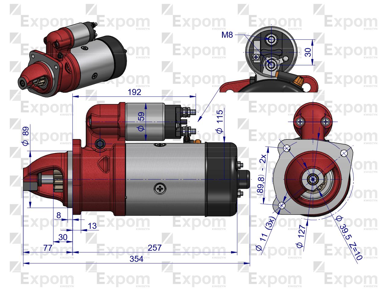Rozrusznik R11G 12V 3kW MF4 EXPOM KWIDZYN eu