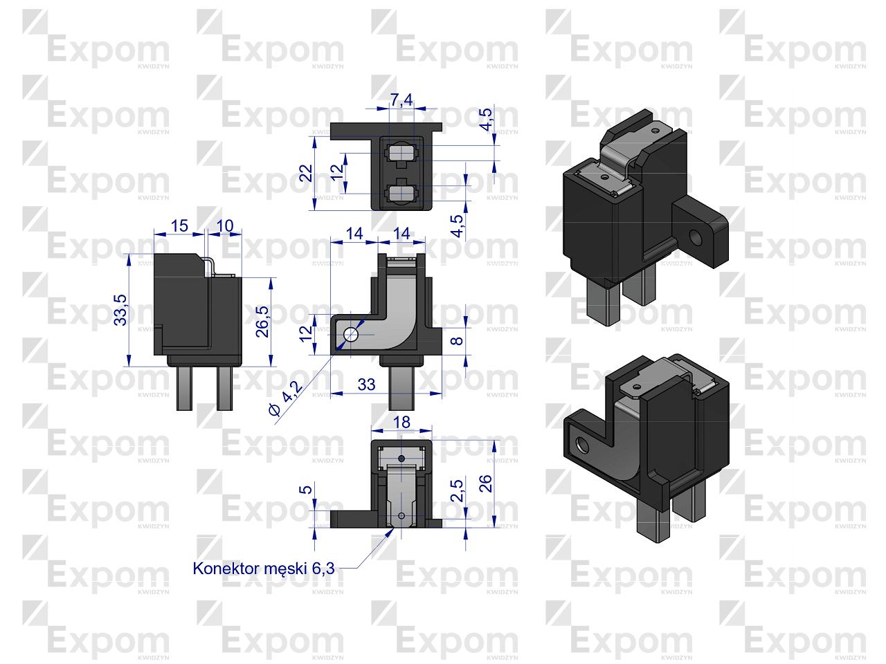 Szczotkotrzymacz ze szczotkami alternatora EX257000 A120 Bizon EXPOM KWIDZYN eu