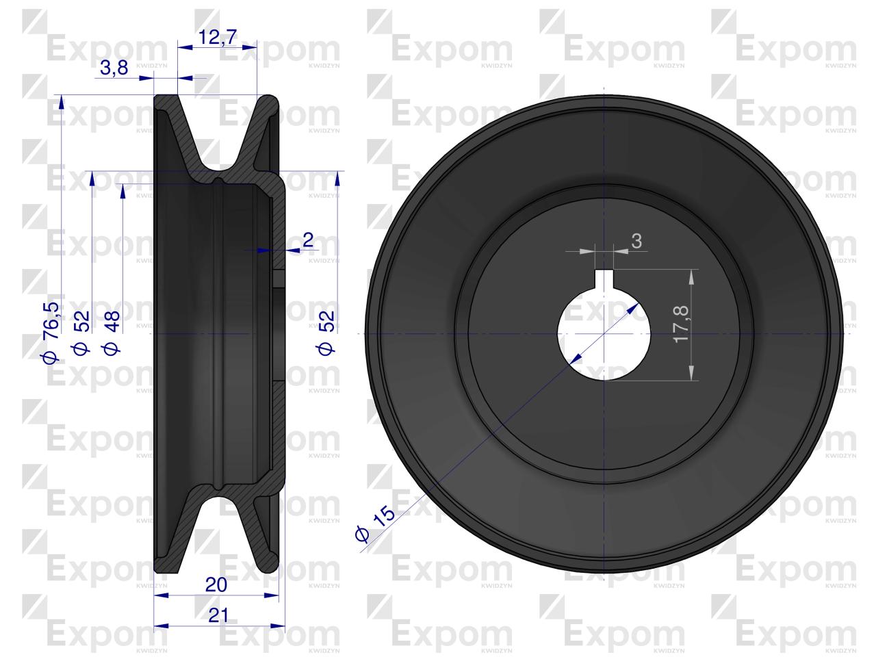 Koło pasowe alternatora EX230000EX C-330 EXPOM KWIDZYN eu