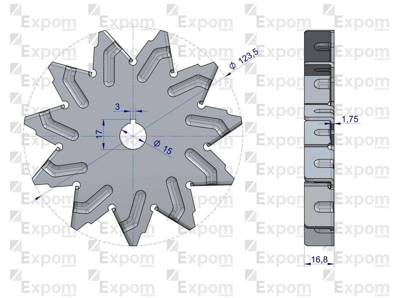 Wentylator alternatora EX230000. EX260000 C-330 C-360 EXPOM KWIDZYN eu