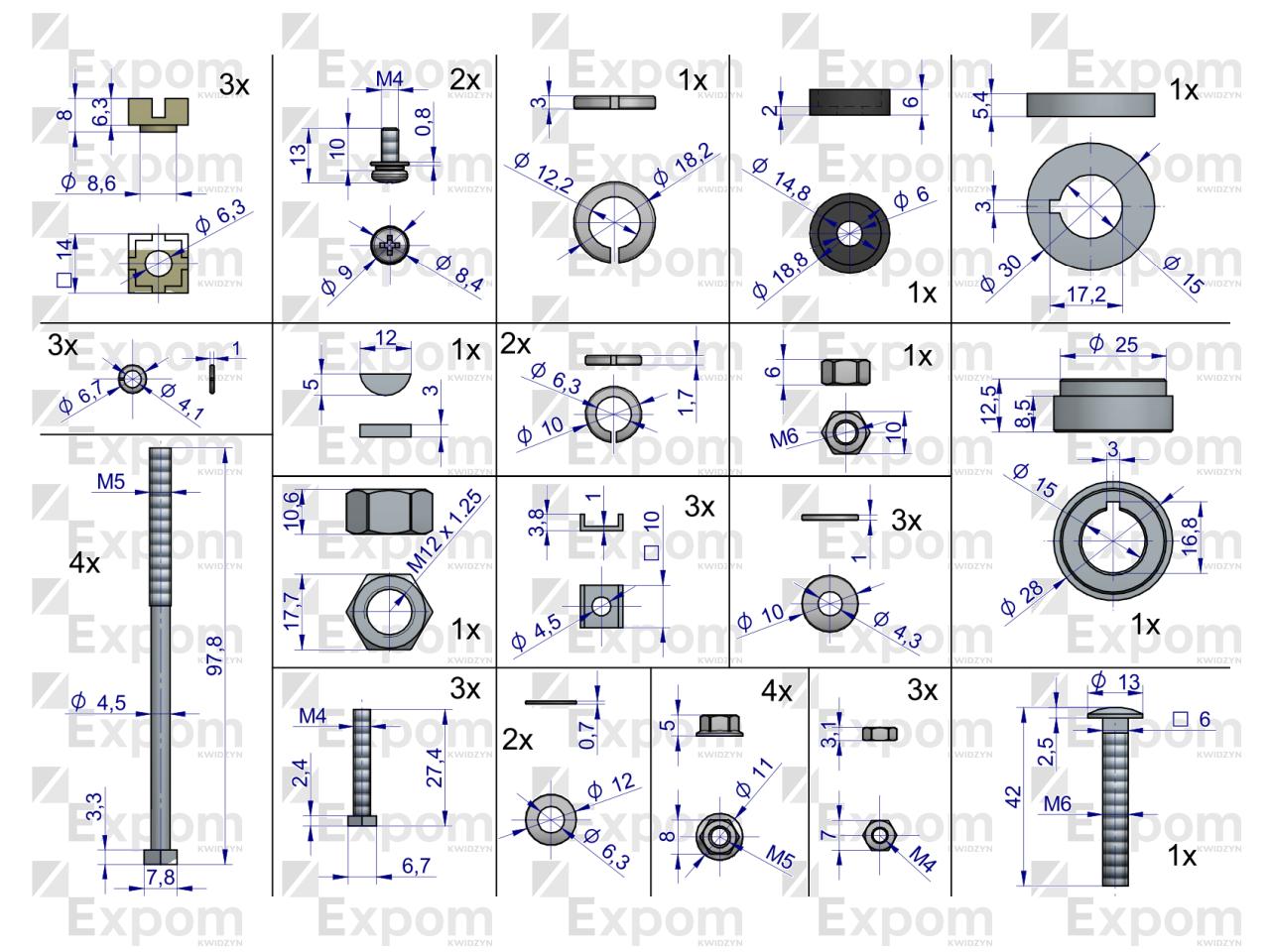 Zestaw montażowy alternatora EX230000. EX260000 C-330 C-360 EXPOM KWIDZYN eu