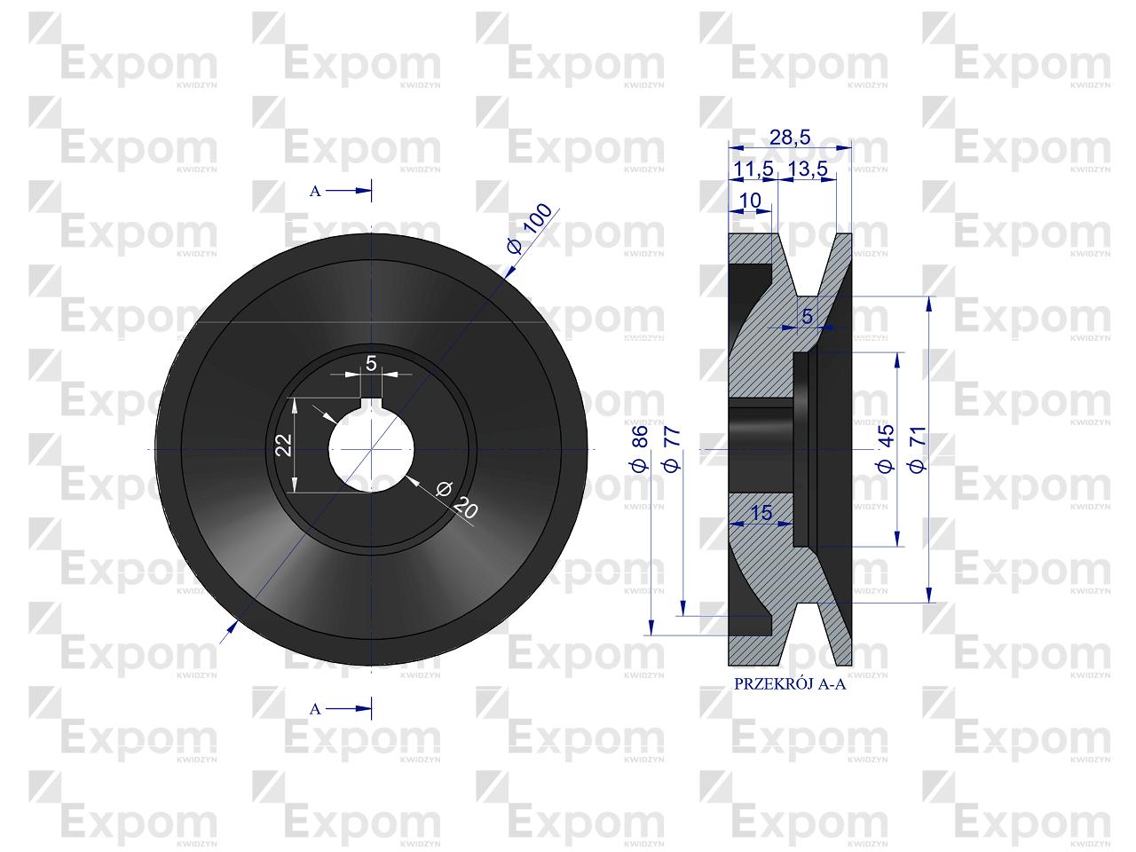 Koło pasowe alternatora EX257000 A120 Bizon  EXPOM KWIDZYN eu
