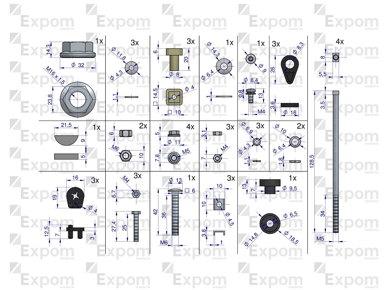 Zestaw montażowy alternatora EX257000 A120 Bizon EXPOM KWIDZYN eu