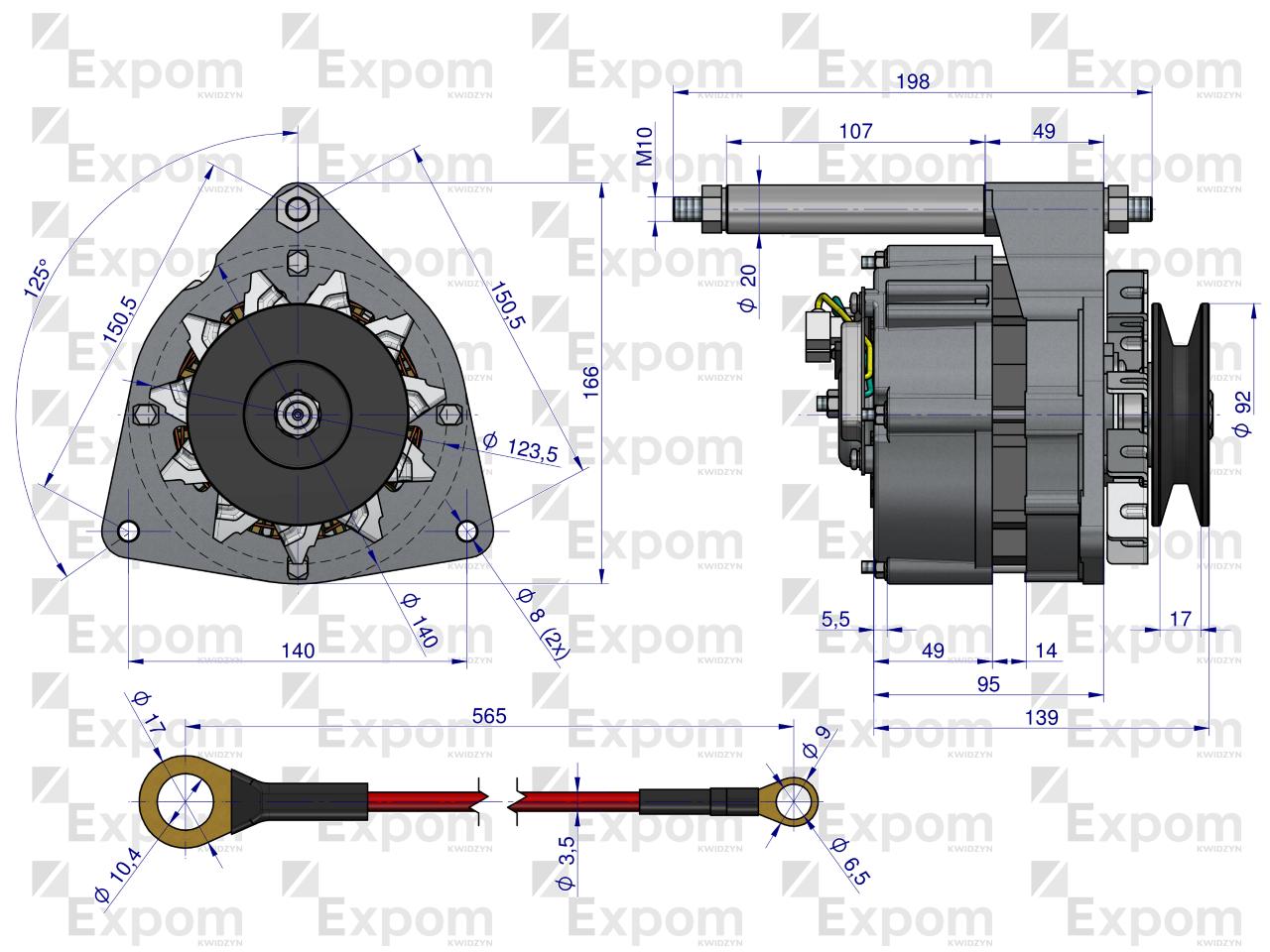 Alternator kompletny C-360 72A EXPOM EXPOM KWIDZYN eu