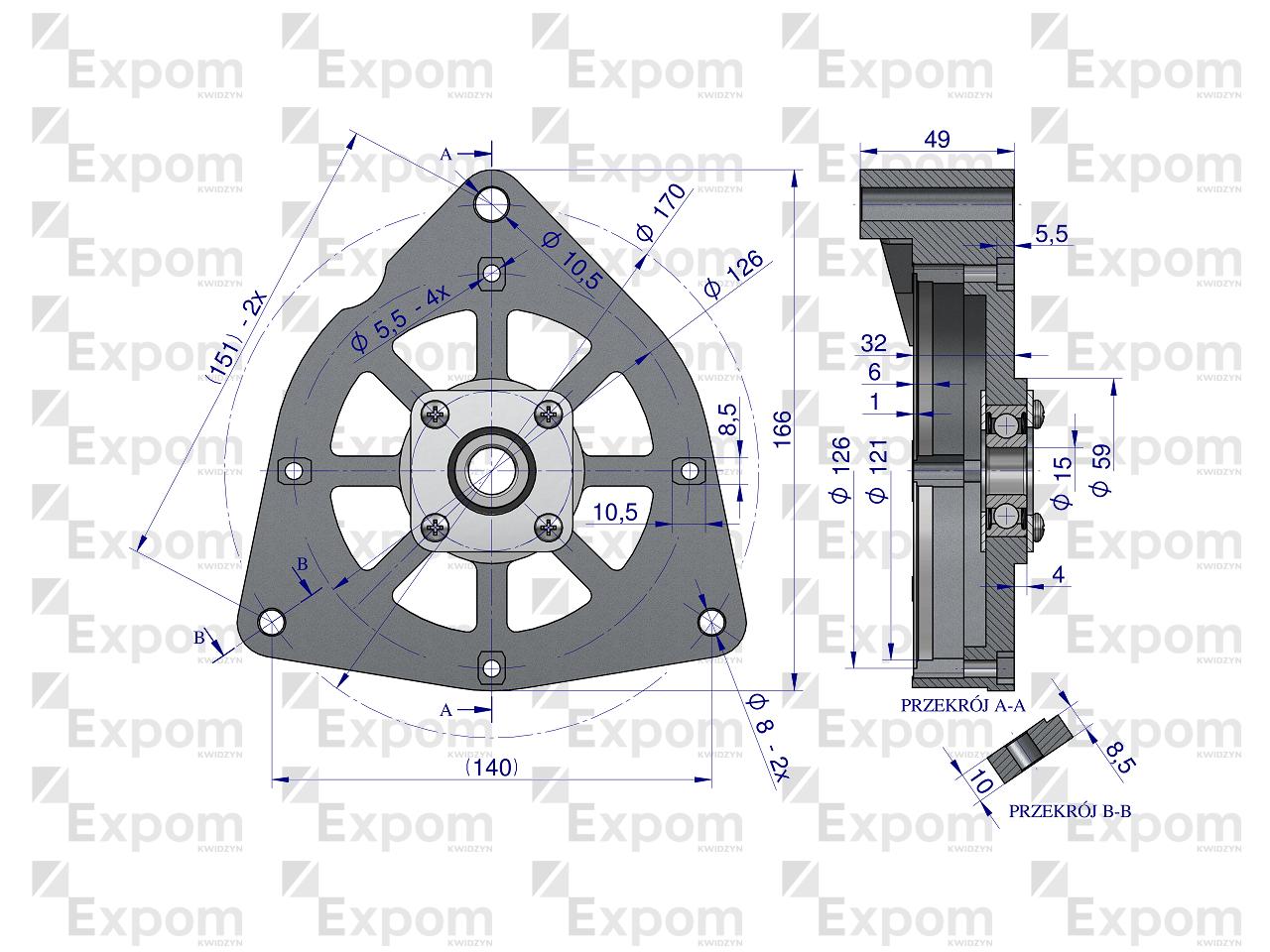 Tarcza pokrywa przednia alternatora EX230000 C-330 C-360 EXPOM KWIDZYN eu