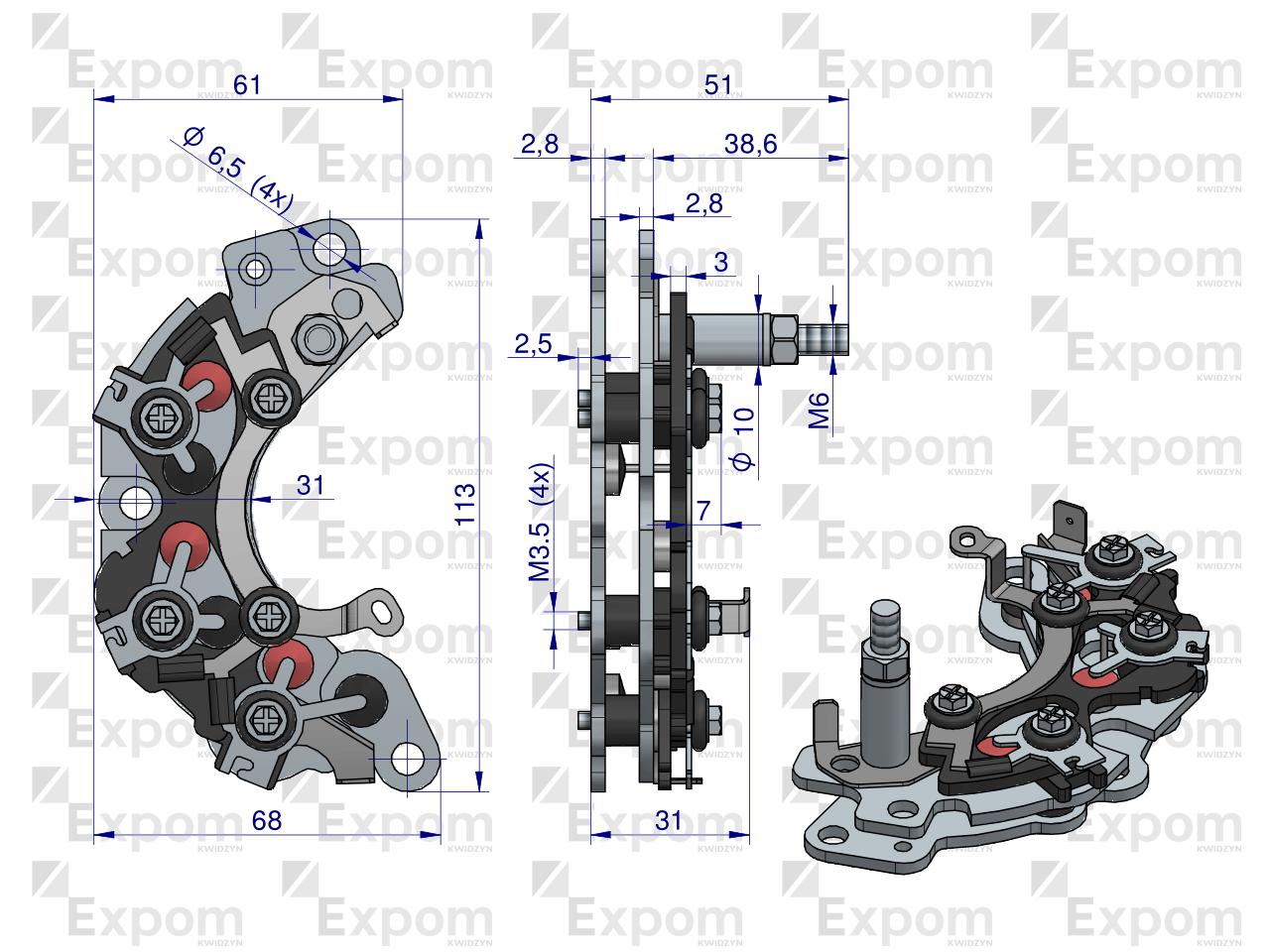 Prostownik diody alternatora  MF3 Nowy Typ EXPOM KWIDZYN eu 