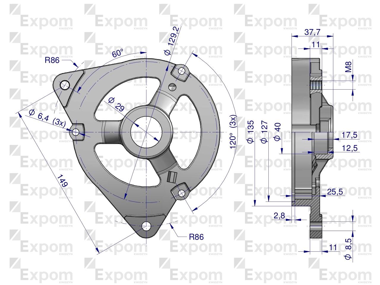 Pokrywa przednia alternatora AX260000EX C-360 Nowy Typ EXPOM KWIDZYN eu 