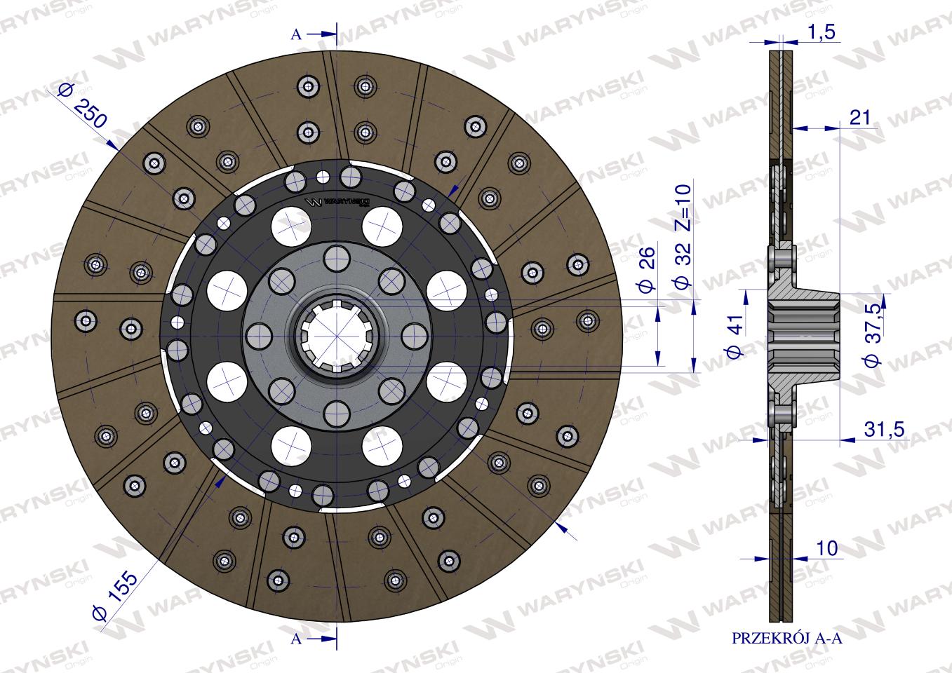 Tarcza sprzęgła F138153420010 FENDT Waryński