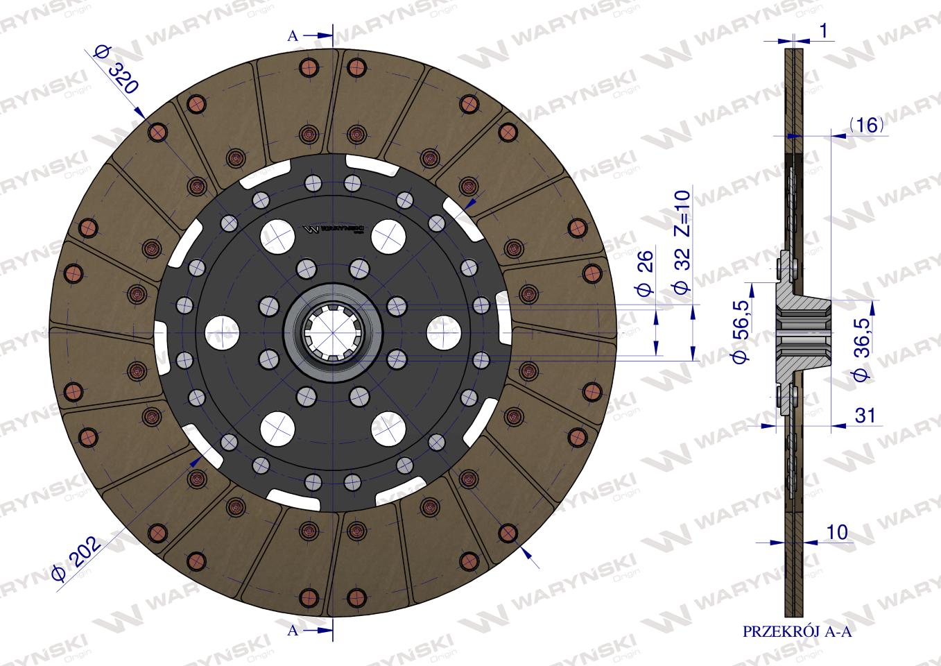 Tarcza sprzęgła F178100421010 FENDT Waryński