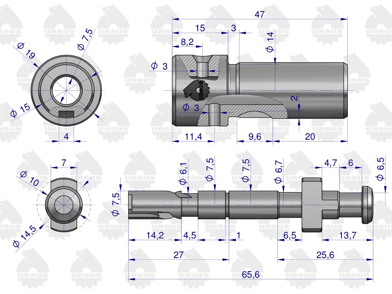 Element tłoczący pompy wtryskowej  132x58x92 C-330 FPE17A-7.5 ORYGINAŁ URSUS