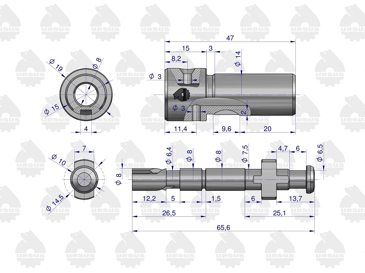 Element tłoczący pompy wtryskowej C-360 FPE8-3A ORYGINAŁ URSUS (sprzedawane po 10 szt )