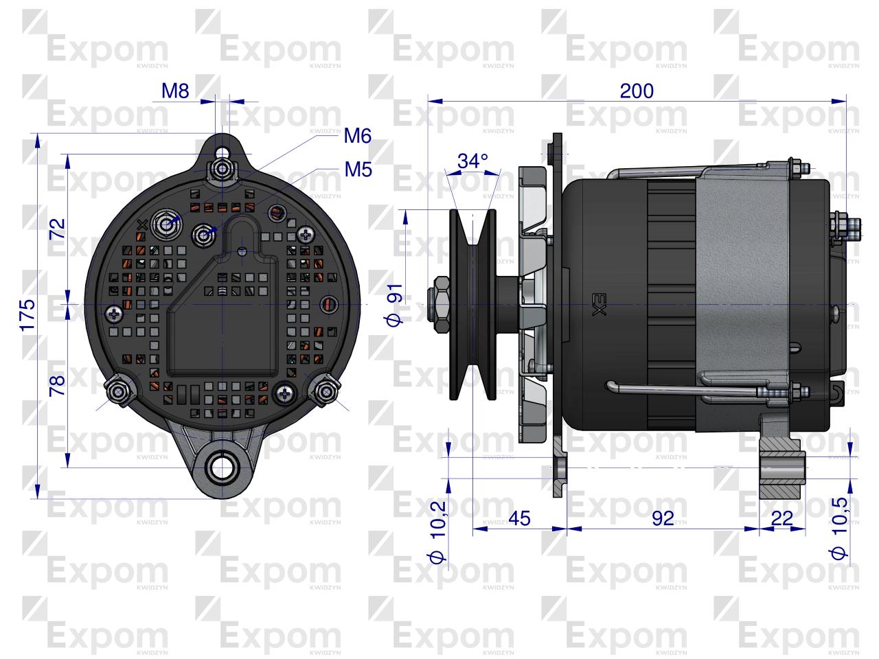 Alternator T-25 50A EXPOM KWIDZYN eu