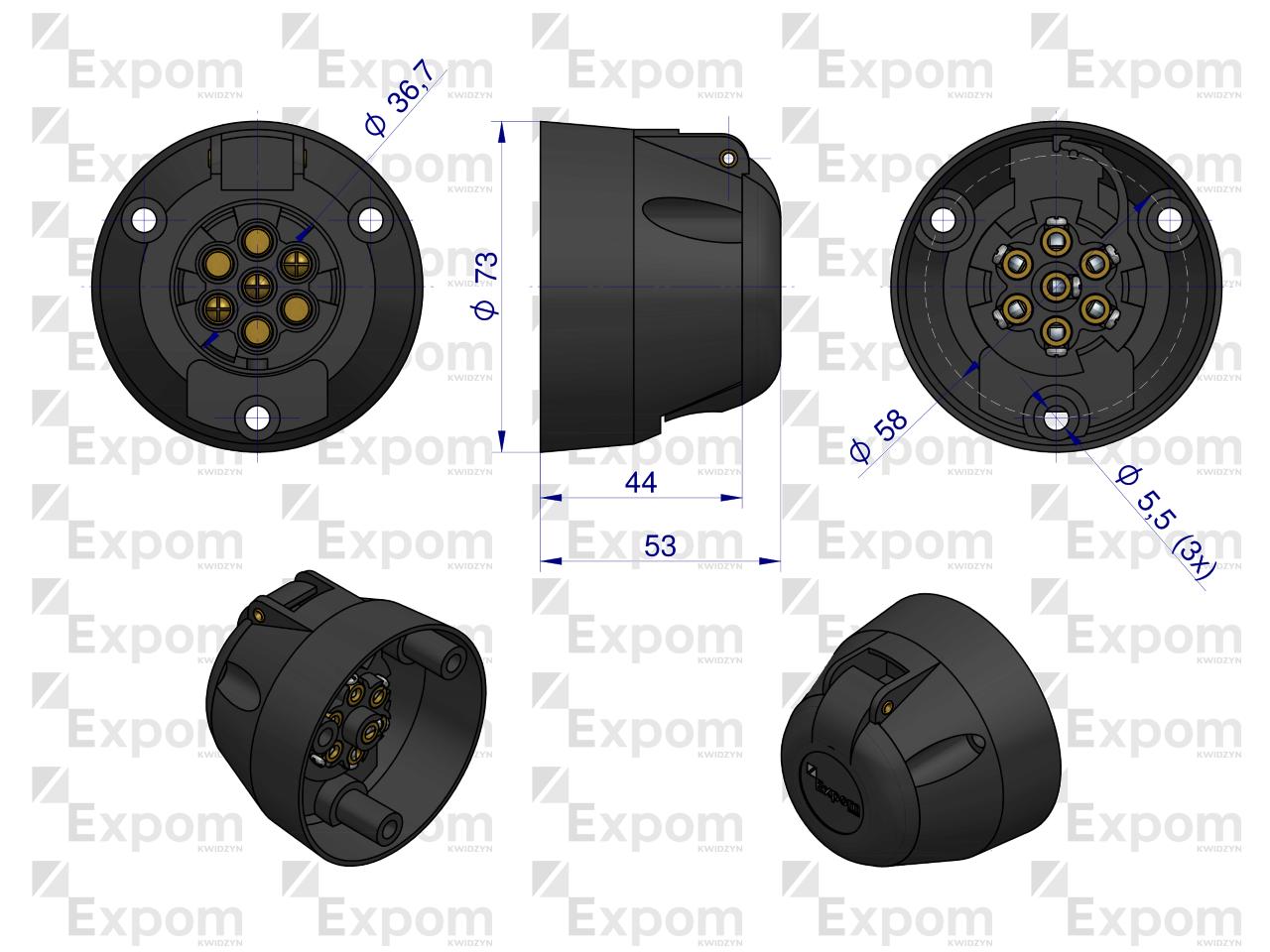 Gniazdo 7-Biegunowe EXPOM KWIDZYN eu