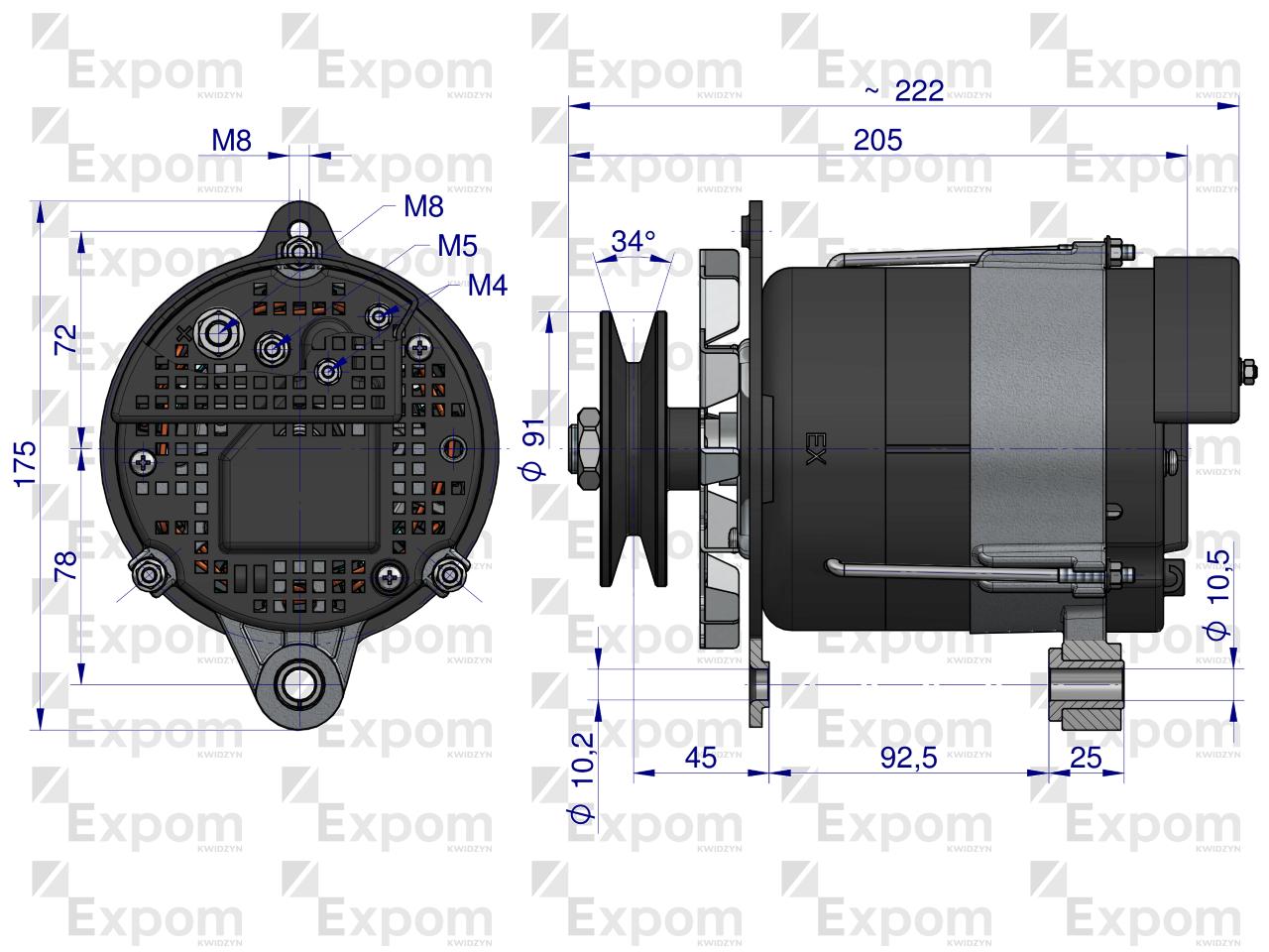 Alternator MTZ 100A EXPOM KWIDZYN eu