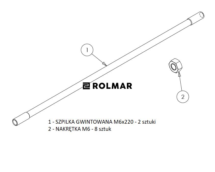 Zestaw szpilek do połączenia 5 dźwigni 3047 (JOY-DZ3047) sterowania rozdzielaczem hydraulicznym (na linki. widełki)