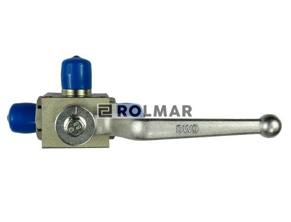 Zawór kulowy hydrauliczny 3-drożny M18x1.5 z otworami montażowymi