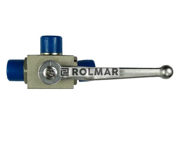 Zawór kulowy hydrauliczny 3-drożny M22x1.5 z otworami montażowymi