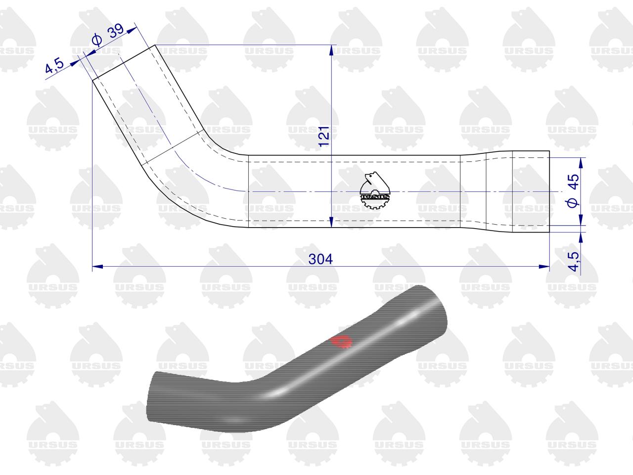 Zestaw komplet przewodów chłodnicy 4/6 cyl C-385 ORYGINAŁ URSUS