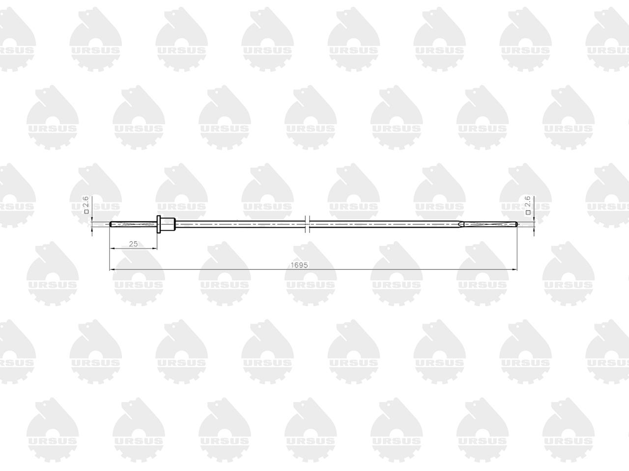 Linka -  wkład - Licznika MTG (motogodzin) L-1695mm C-360 ORYGINAŁ URSUS