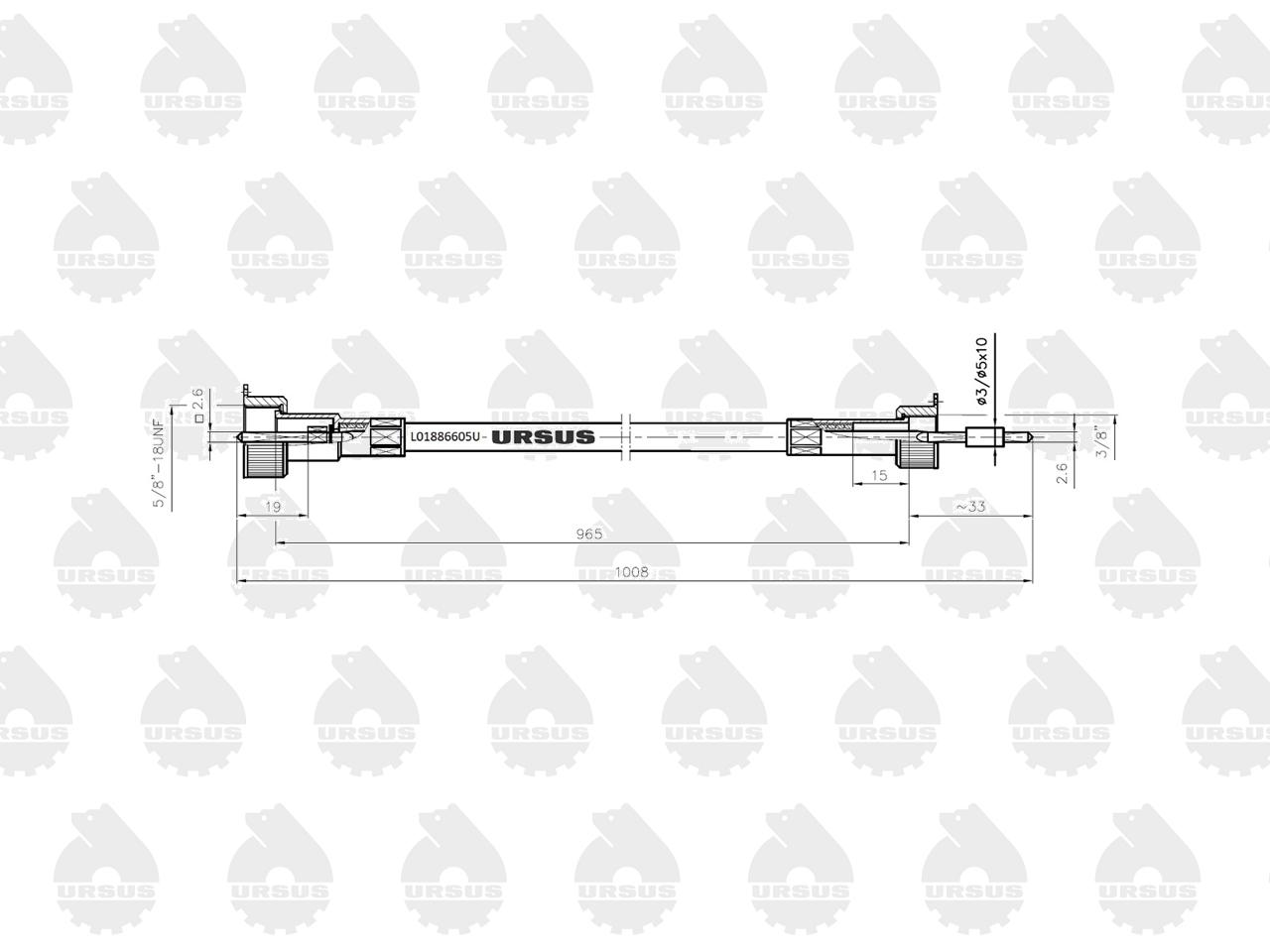 Linka - Licznika MTG (motogodzin) L-965mm C-360 3P ORYGINAŁ URSUS