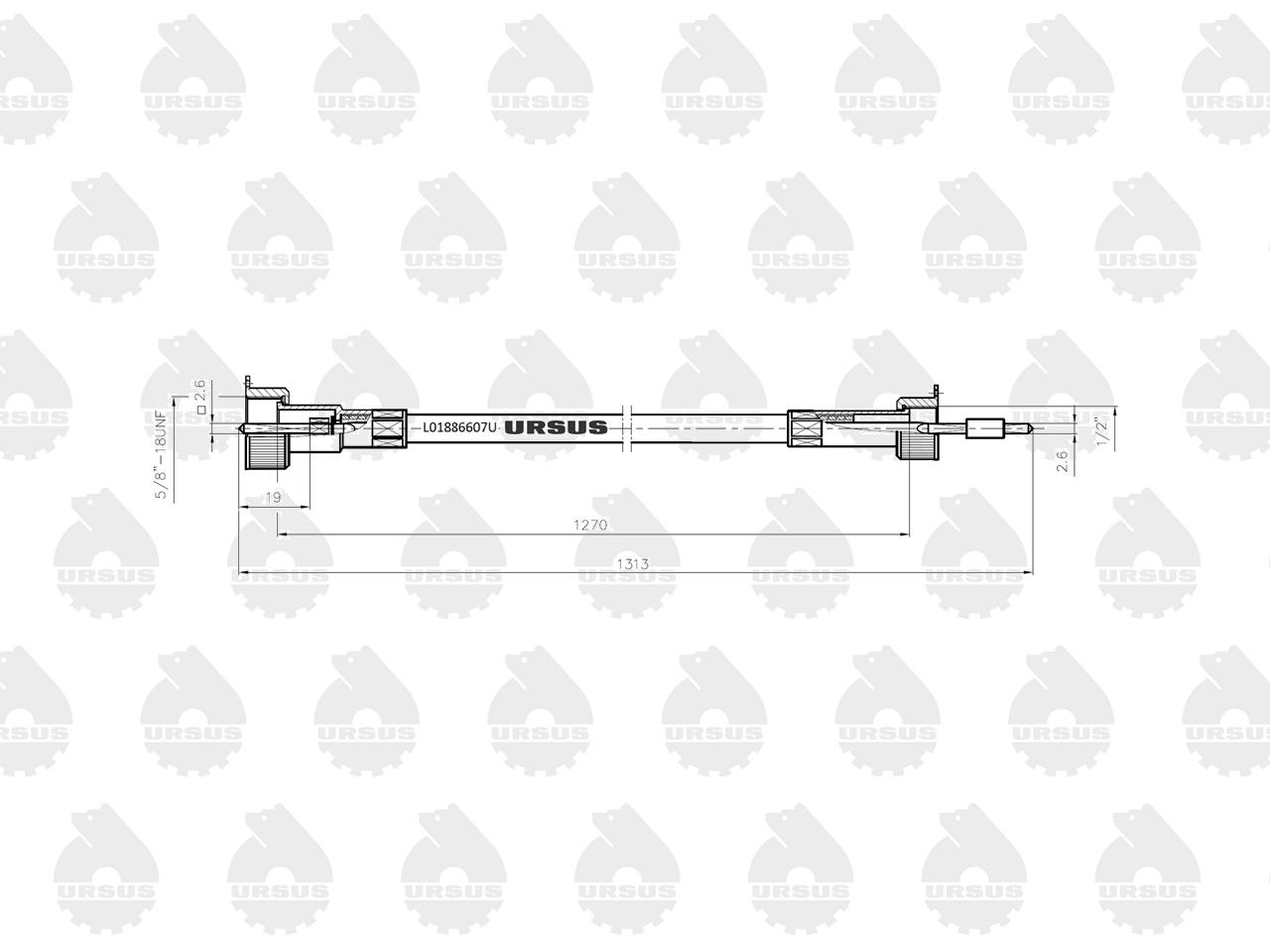 Linka - Licznika MTG (motogodzin) L-1270mm 1876289M92 4514 4512 MF ORYGINAŁ URSUS