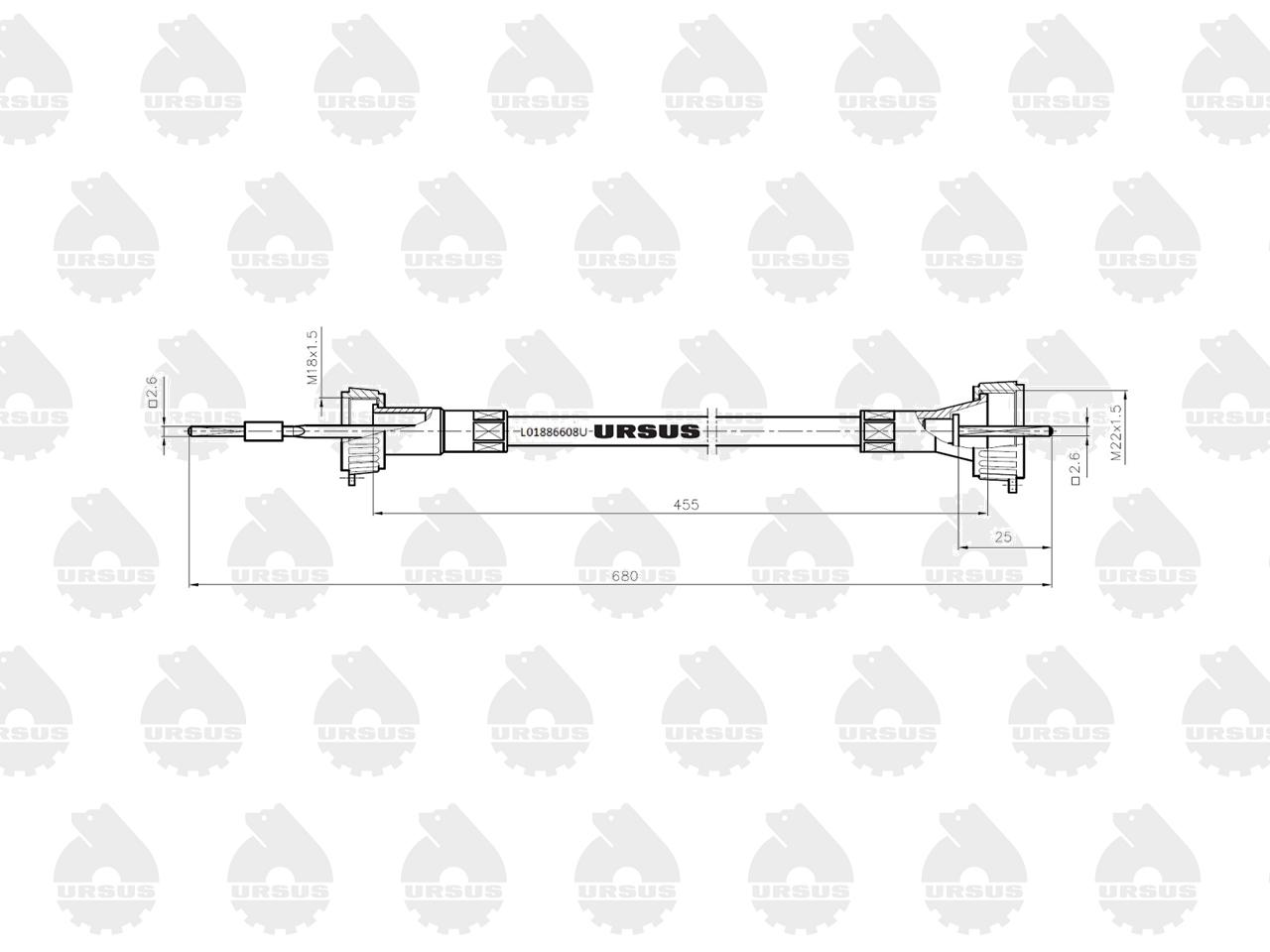 Linka - Licznika MTG (motogodzin) L-680mm C-328 ORYGINAŁ URSUS