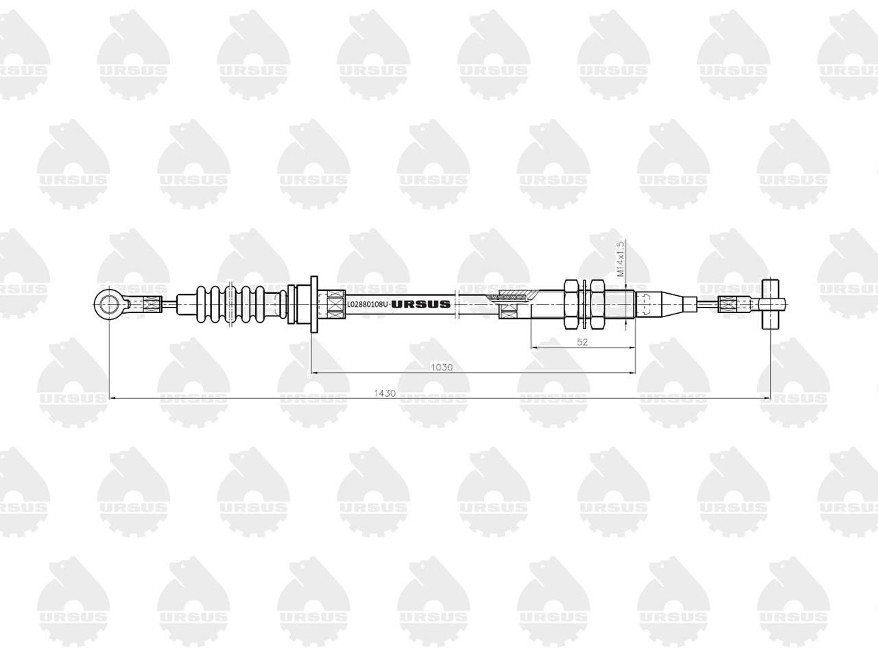 Linka - Hamulec L-1430mm 3714536M1 MF ORYGINAŁ URSUS